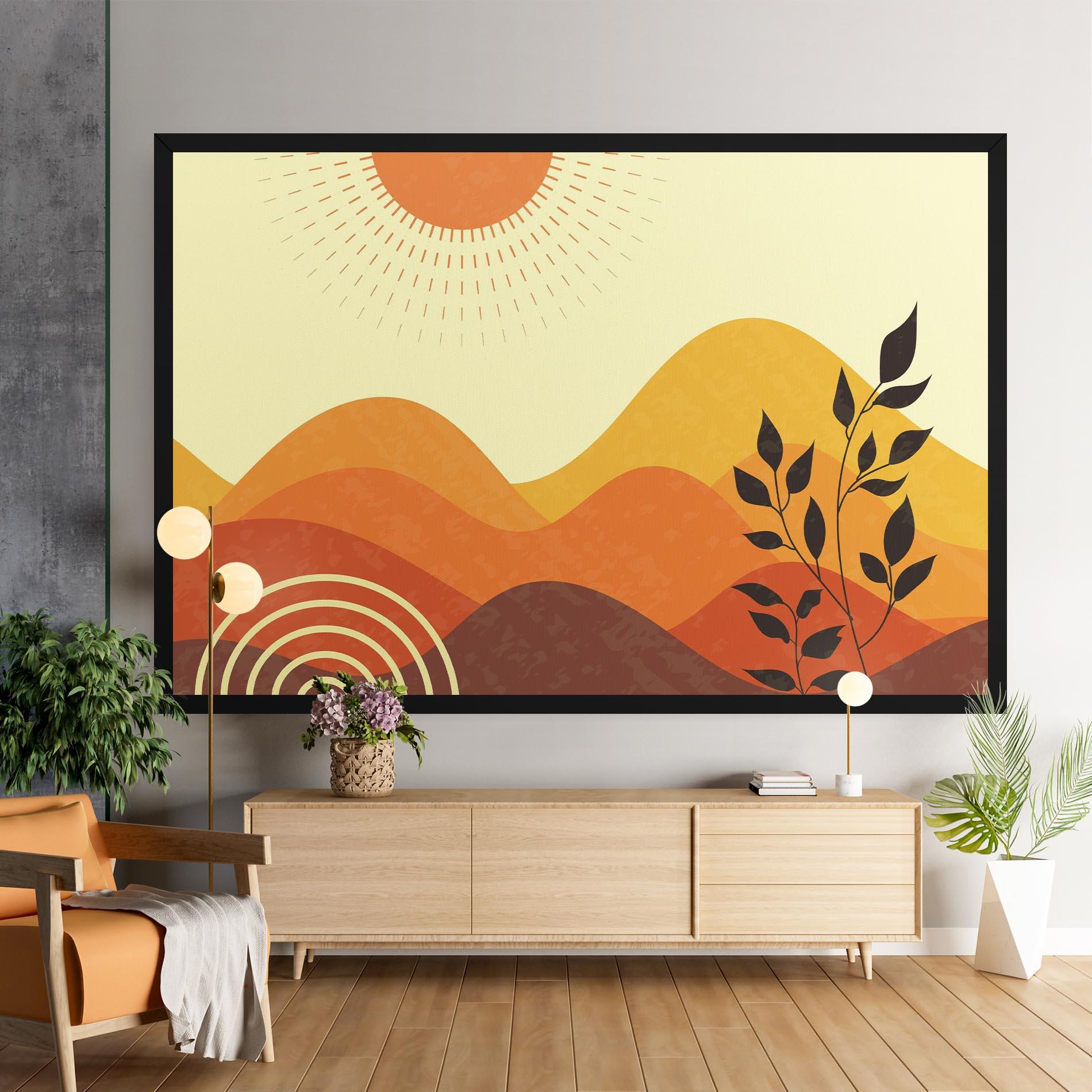 Leinwandbild Minimalist Sunset Art mockup 9