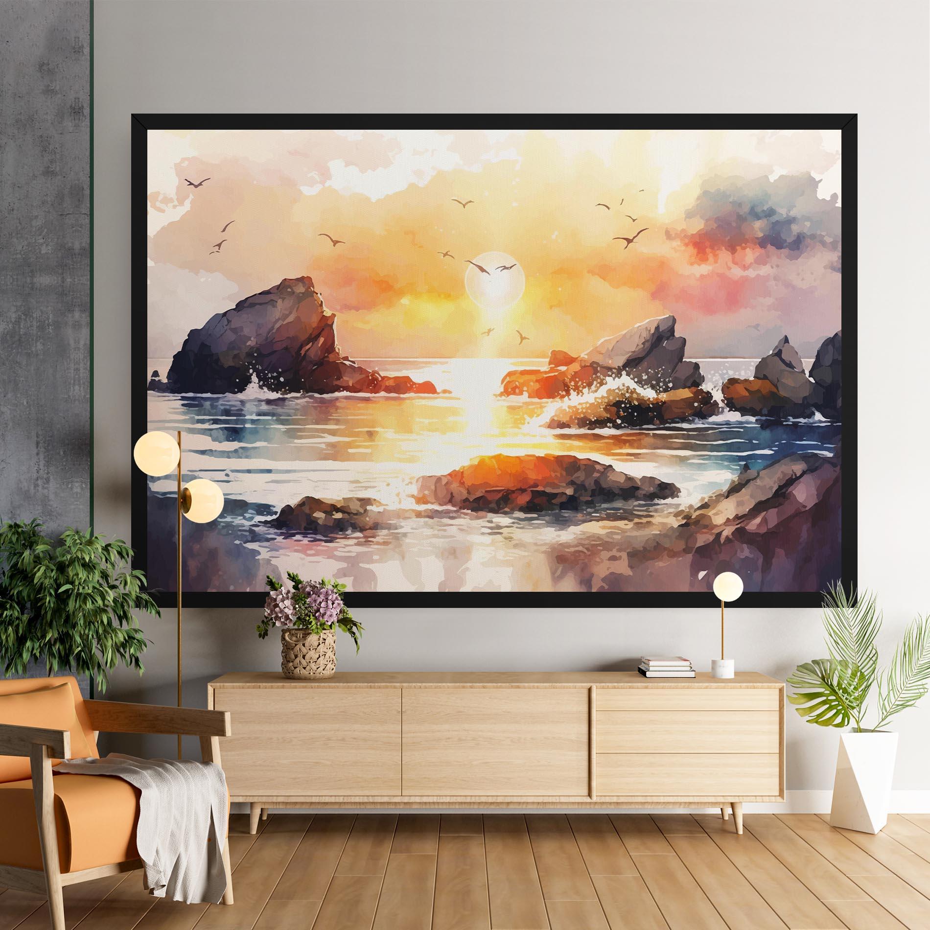 Leinwandbild Pretty Pastel Sunset mockup 9