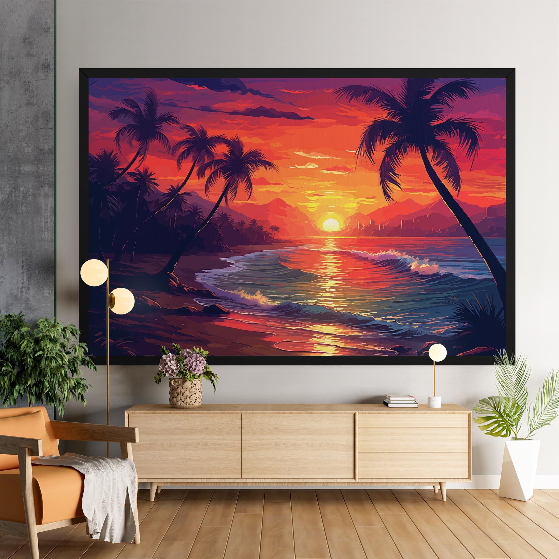 Leinwandbild Purple Orange Sunlight mockup 9