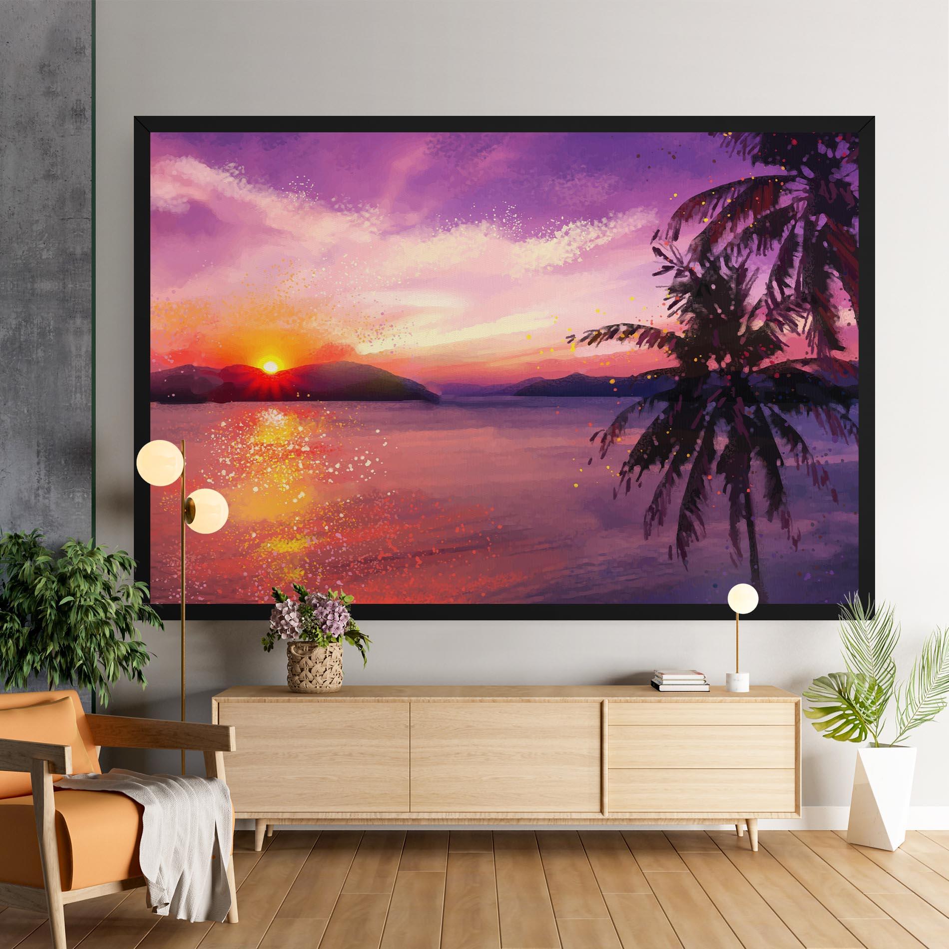 Leinwandbild Purple Sunrise Art mockup 9