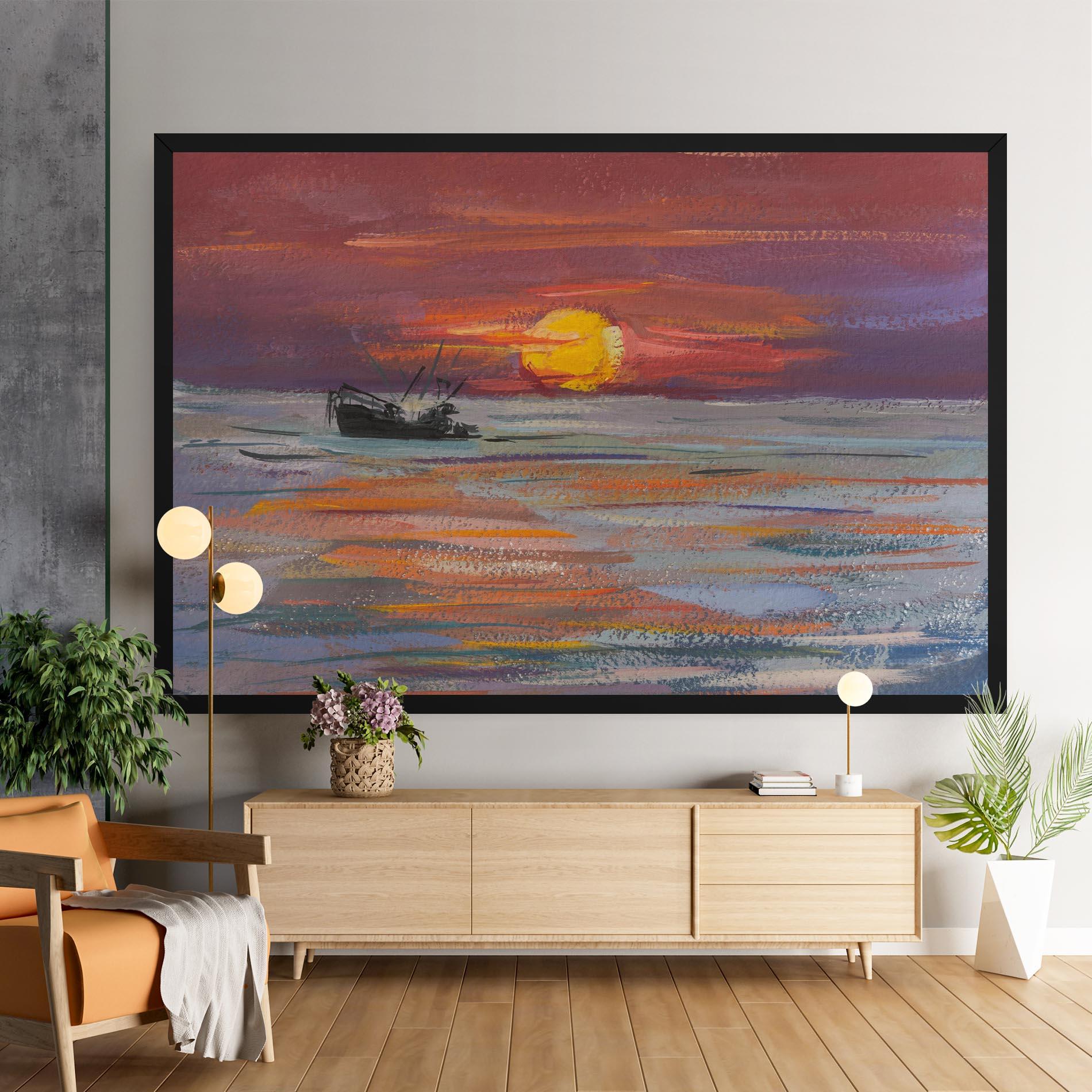 Leinwandbild Sea Ship Painting mockup 9