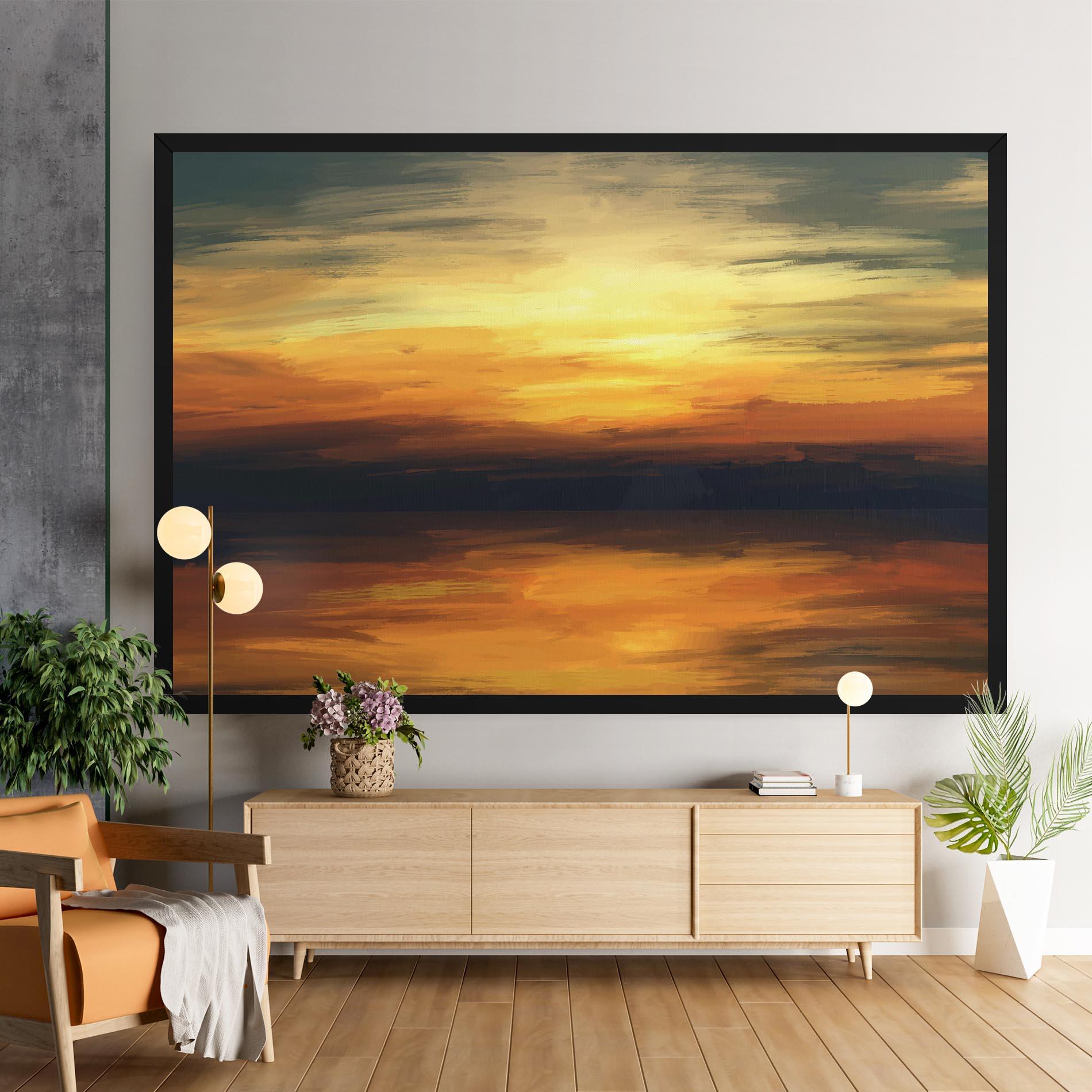 Leinwandbild Sunset Oil Paint mockup 9