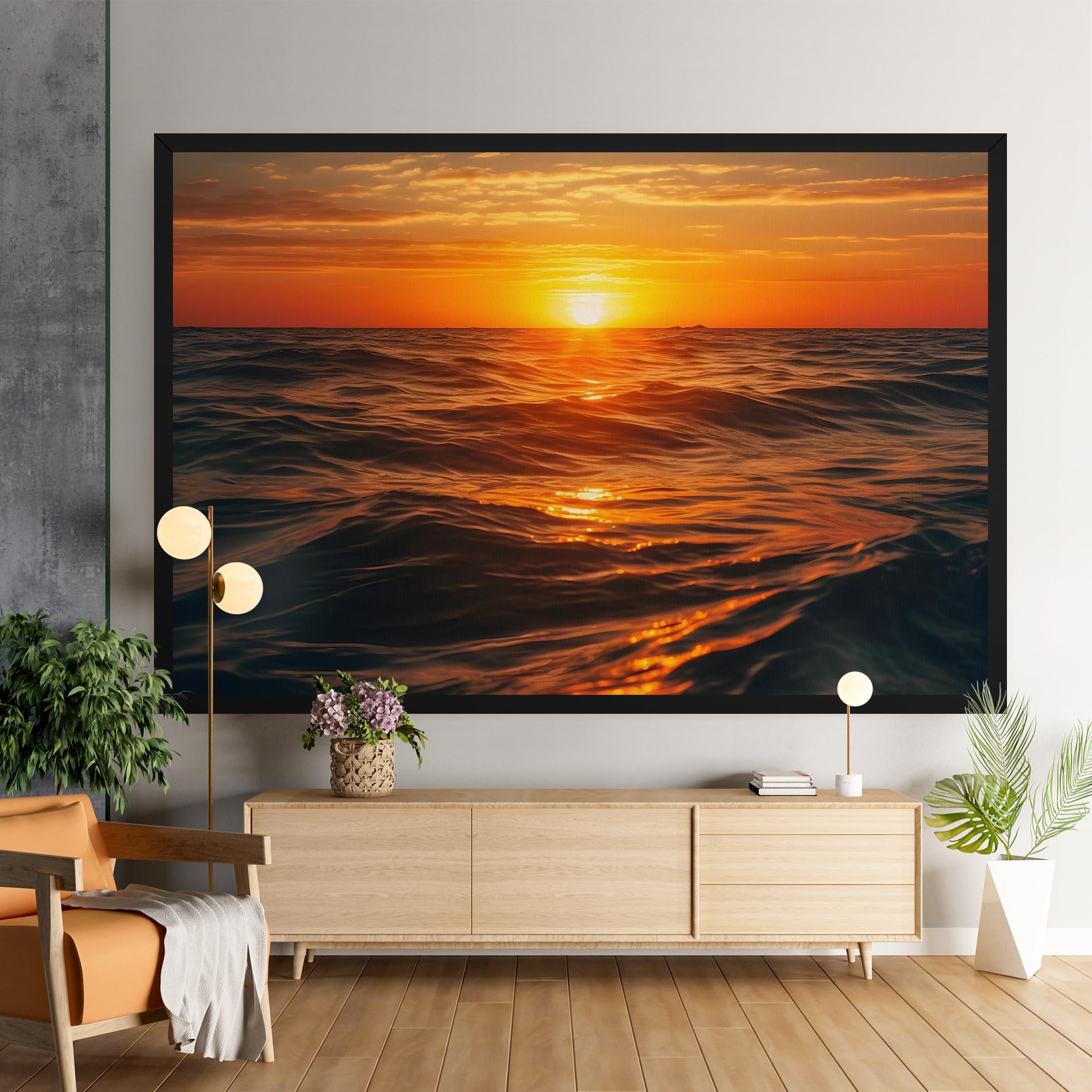 Leinwandbild Waves During Sunset mockup 9