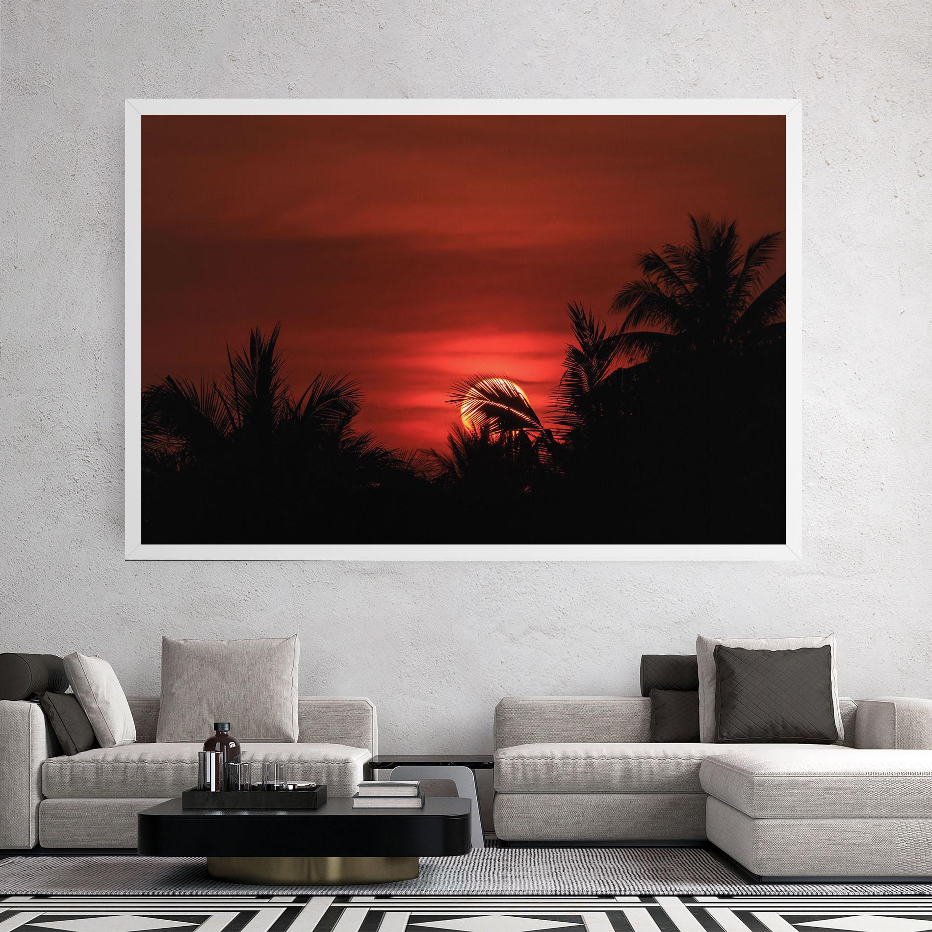 Leinwandbild Coconuts Tree Sunset mockup 2