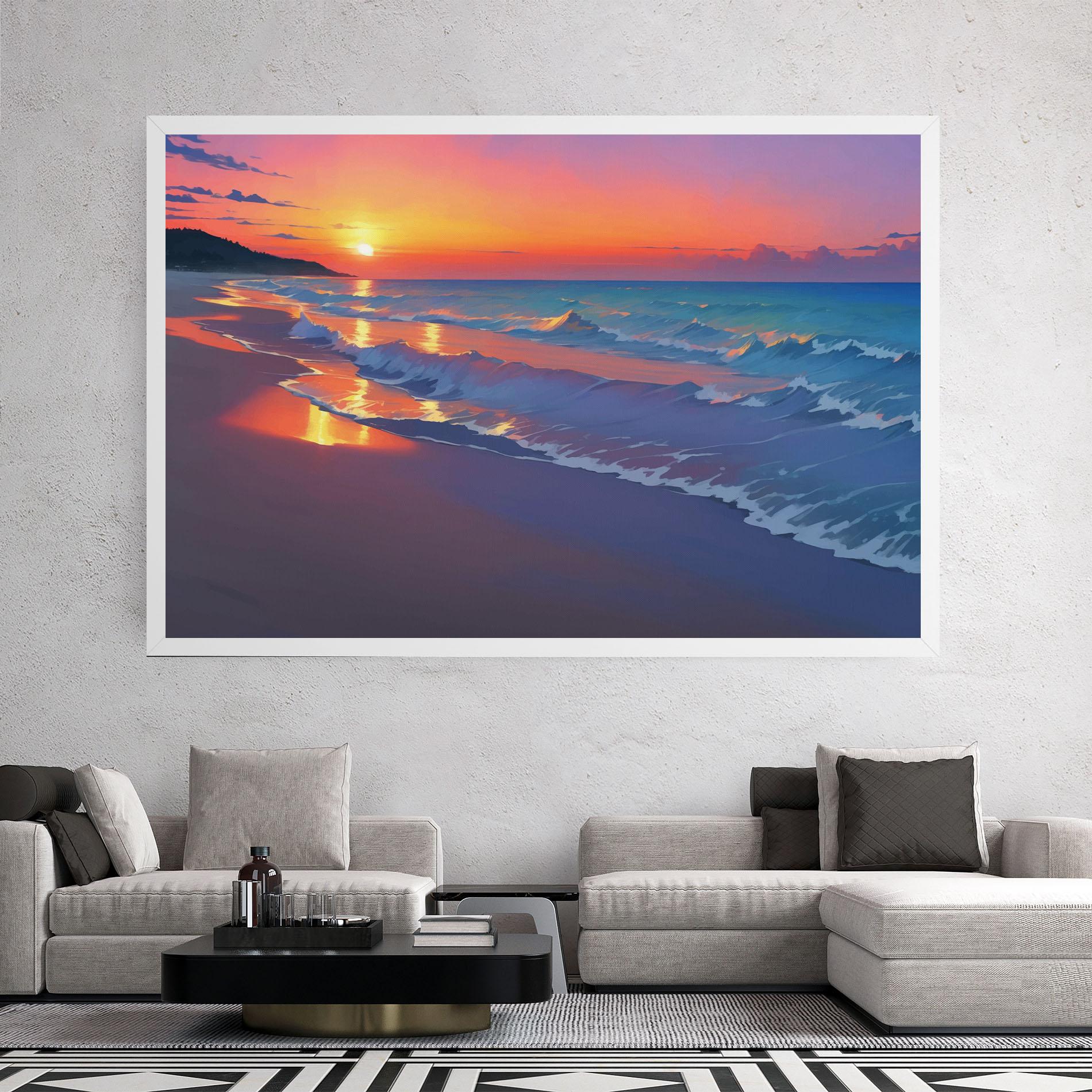 Leinwandbild Dreamy Beach Sunset mockup 2