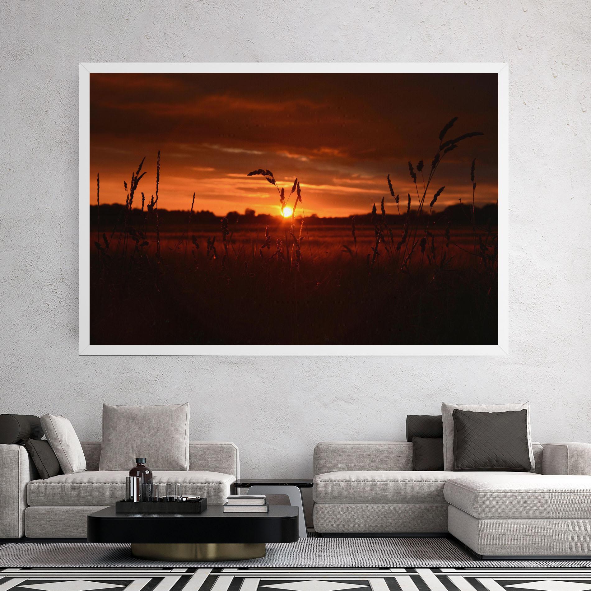 Leinwandbild Field Shilouette mockup 2