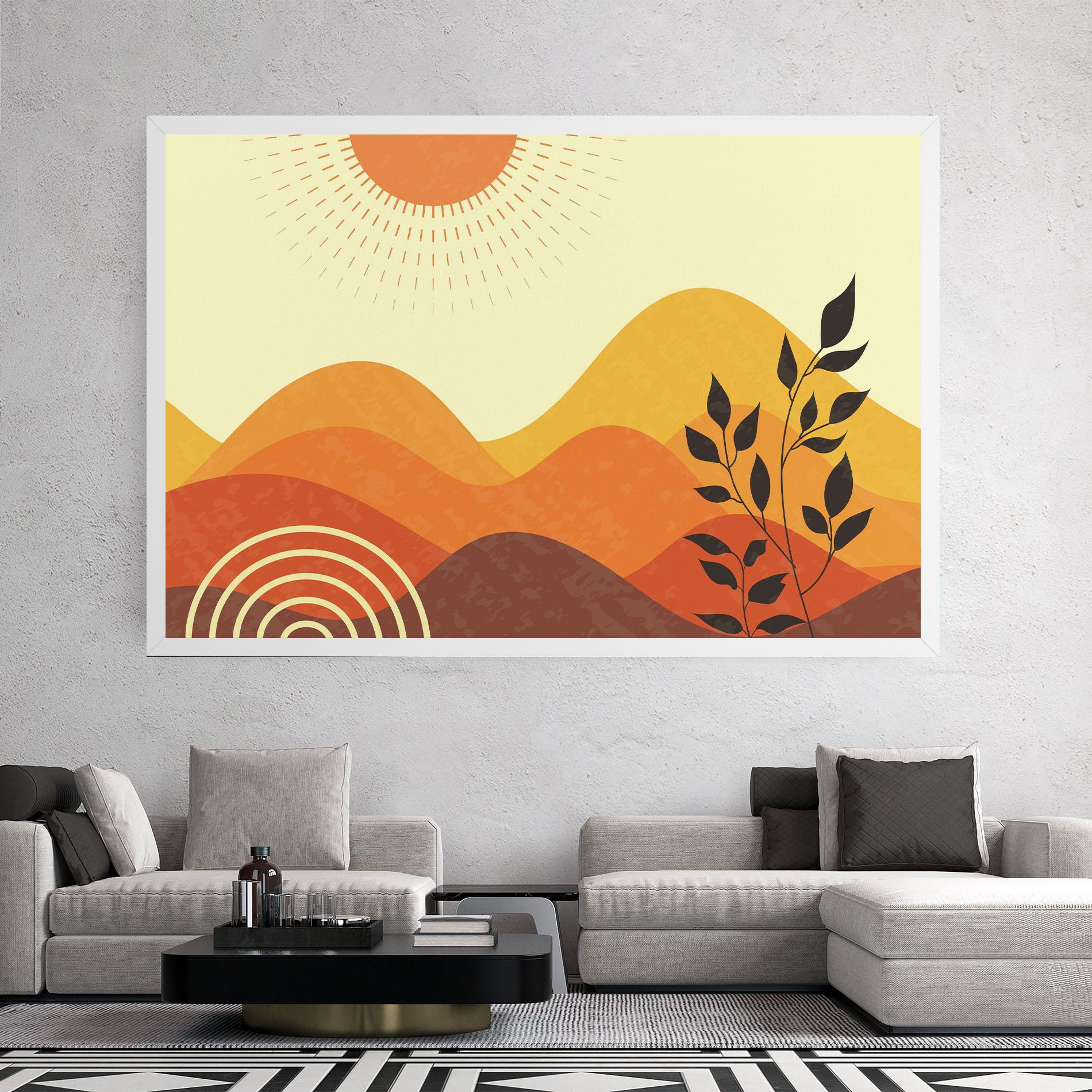 Leinwandbild Minimalist Sunset Art mockup 2