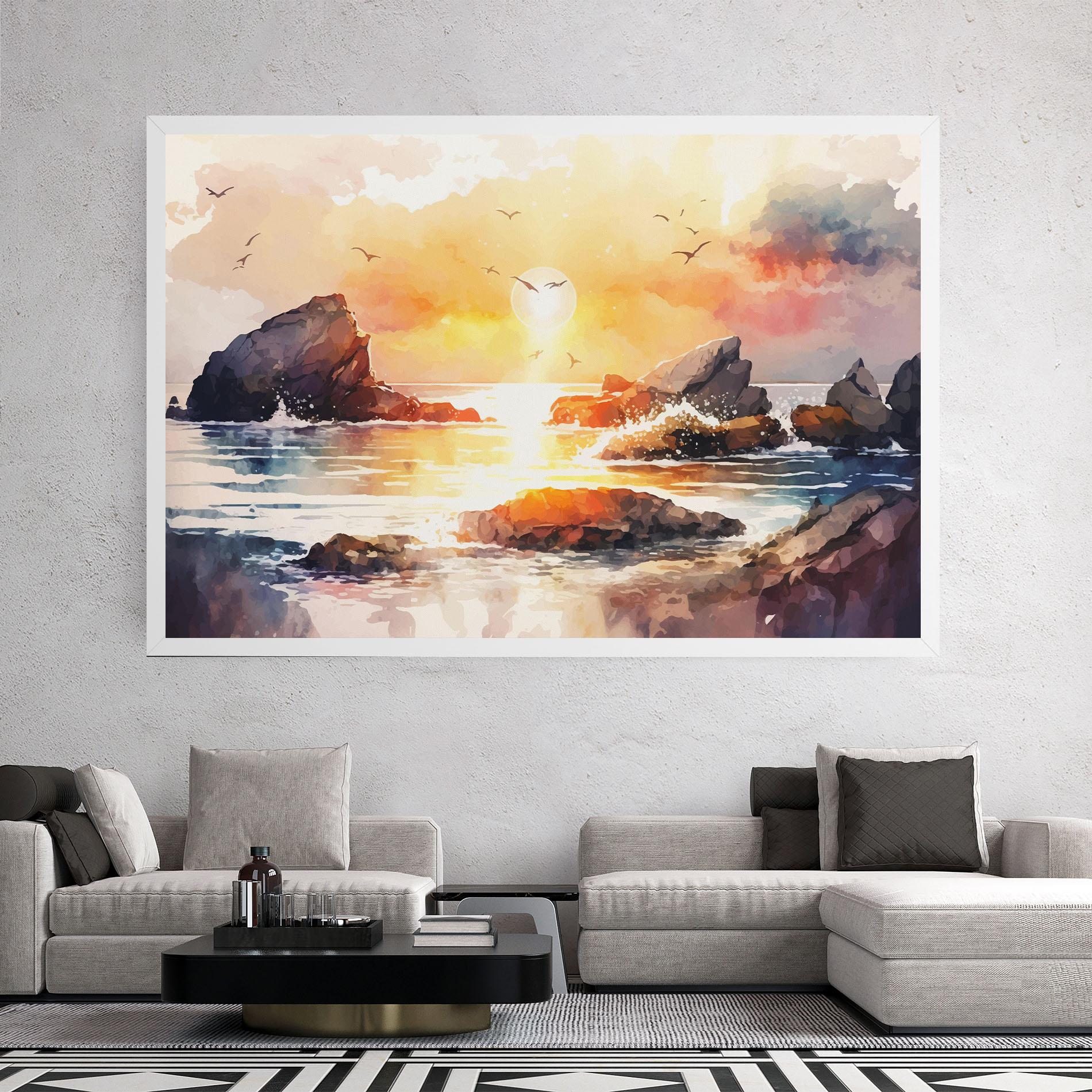 Leinwandbild Pretty Pastel Sunset mockup 2