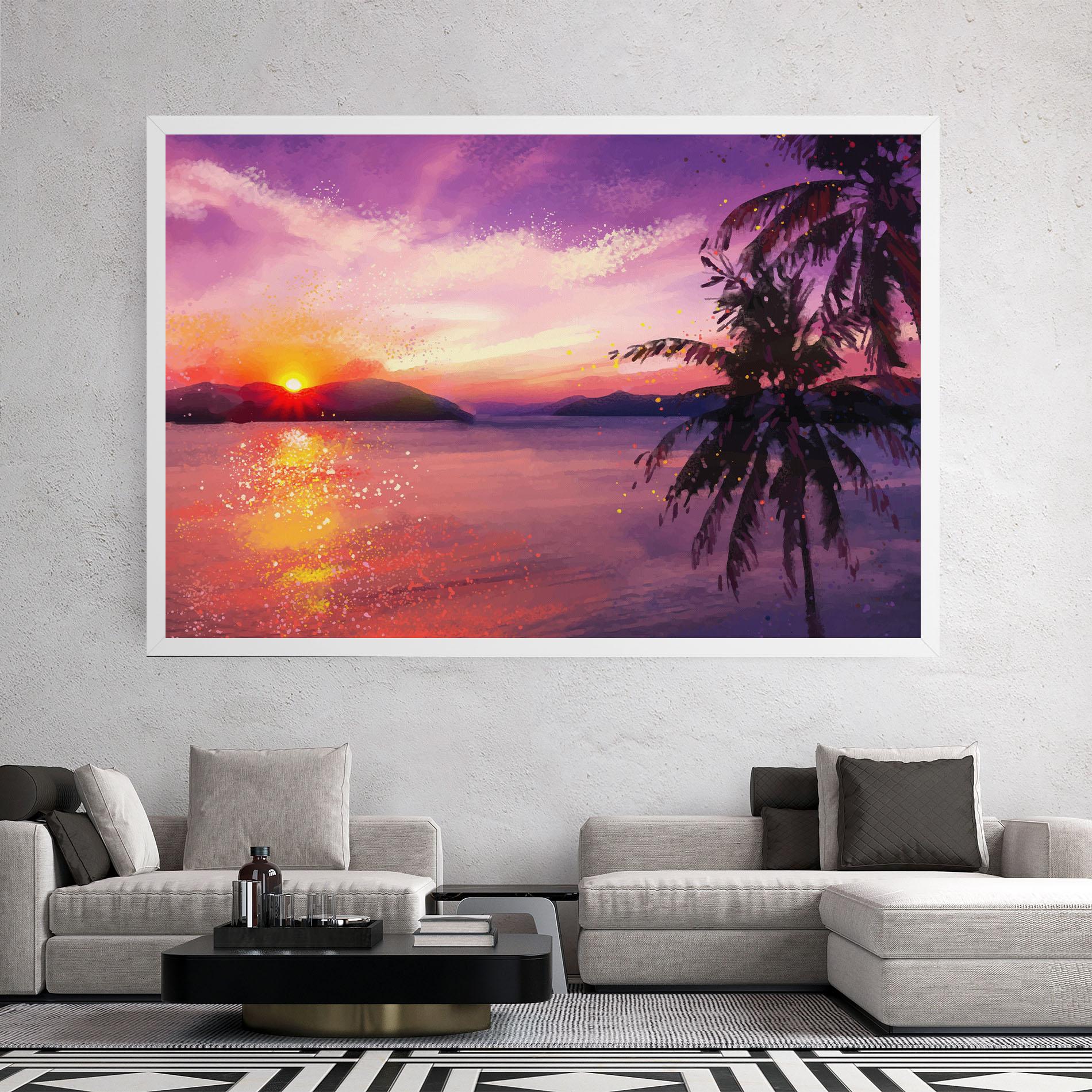 Leinwandbild Purple Sunrise Art mockup 2