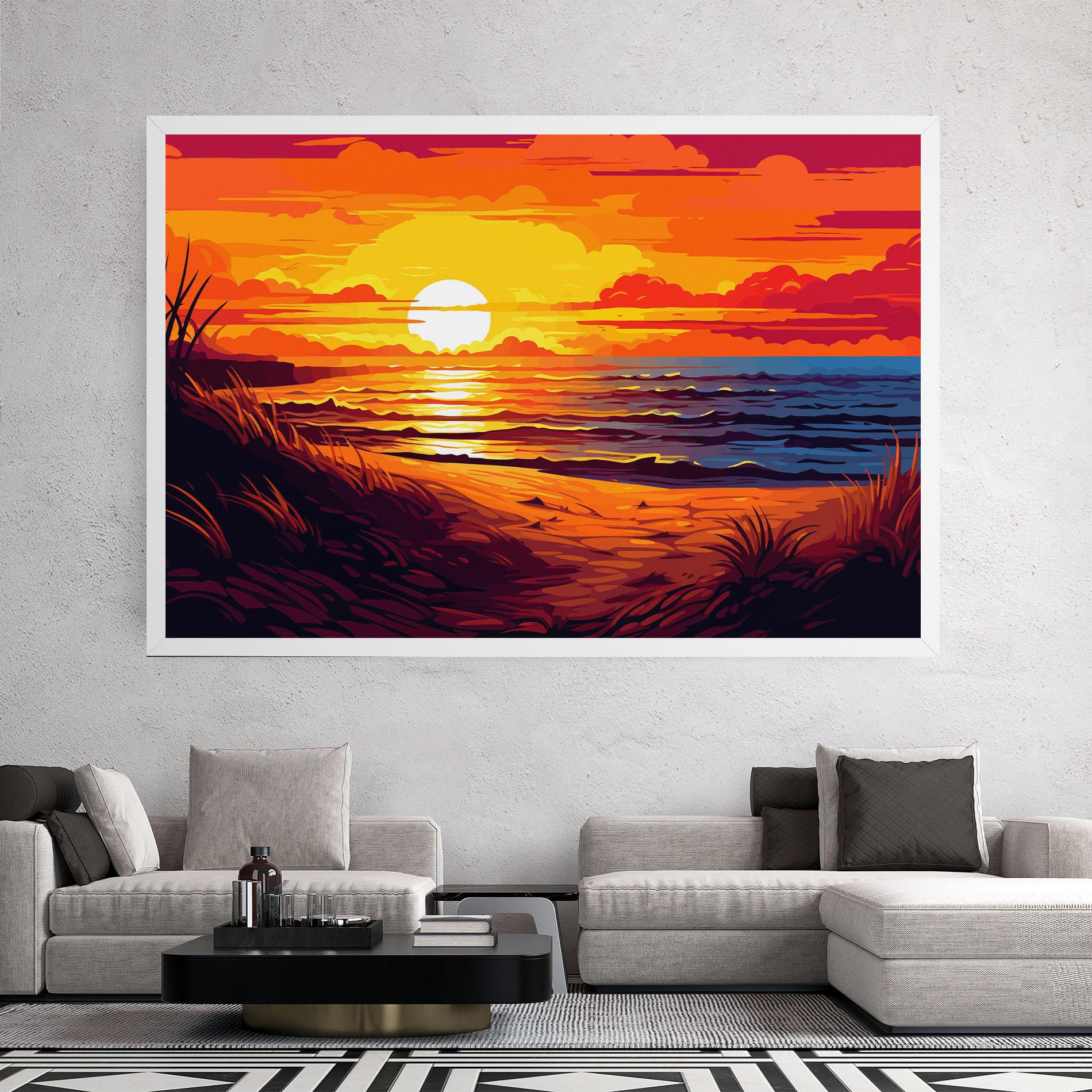 Leinwandbild Strong Orange Sunset mockup 2