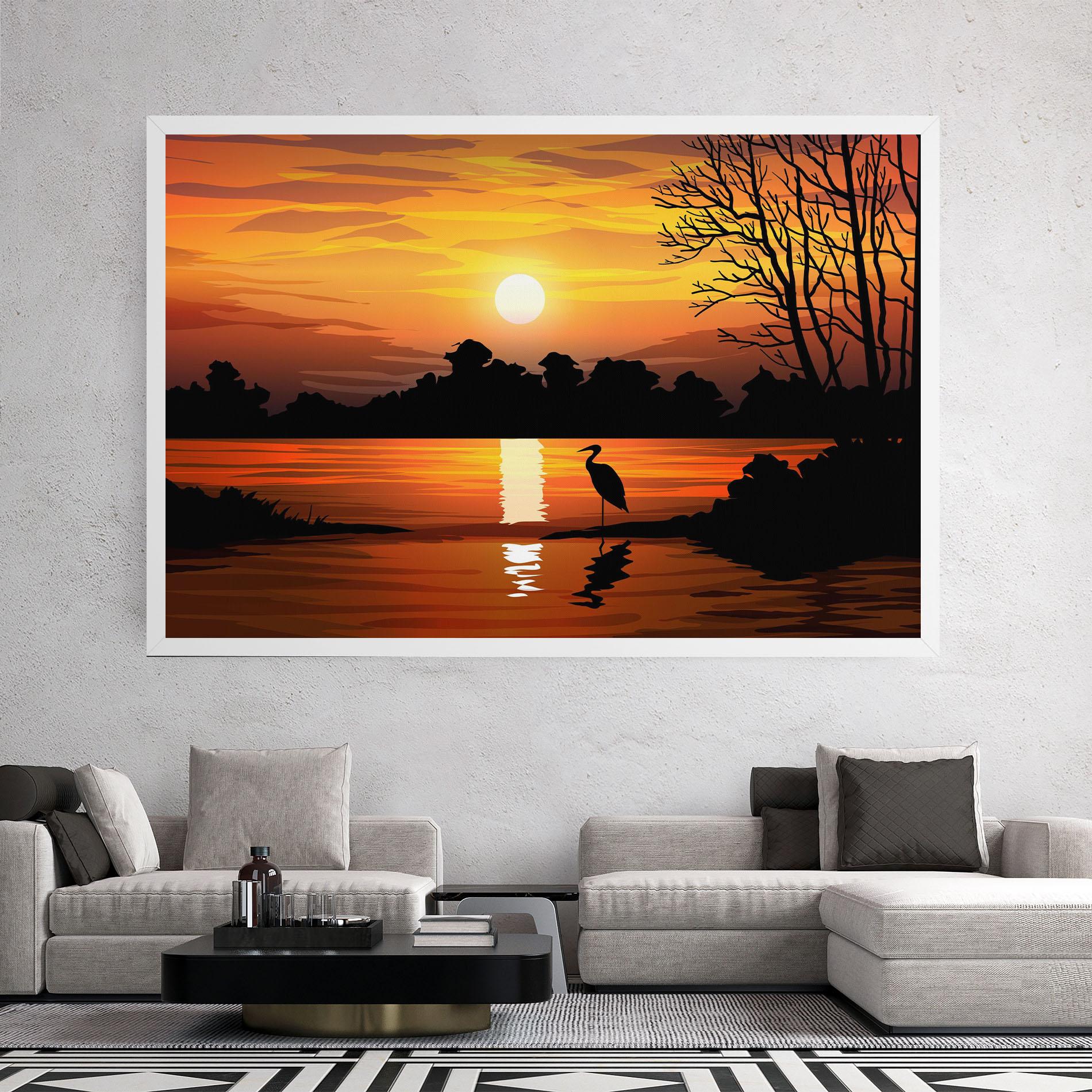 Leinwandbild Sunset Land mockup 2