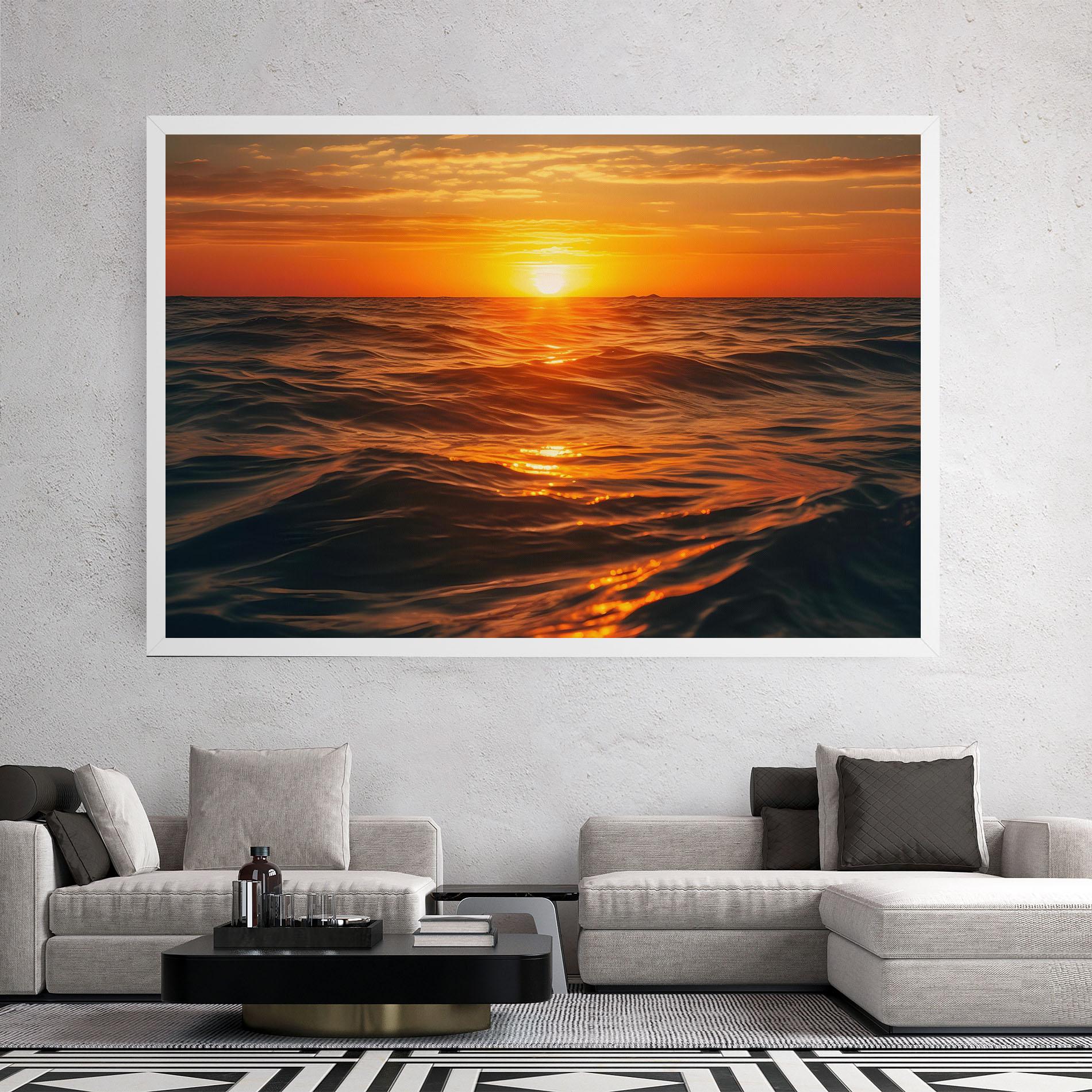 Leinwandbild Waves During Sunset mockup 2