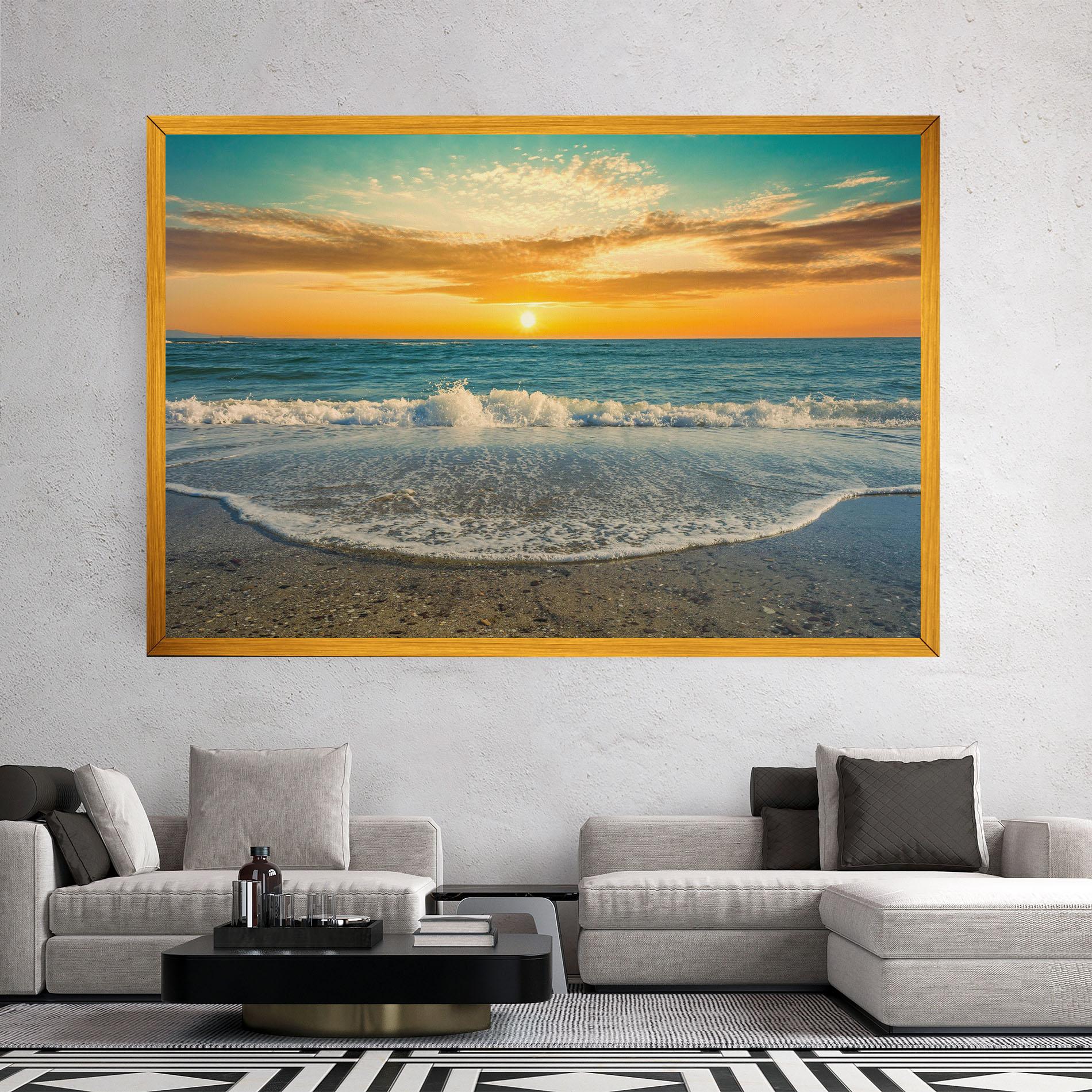 Leinwandbild Beach Dramatic Sunset mockup 2