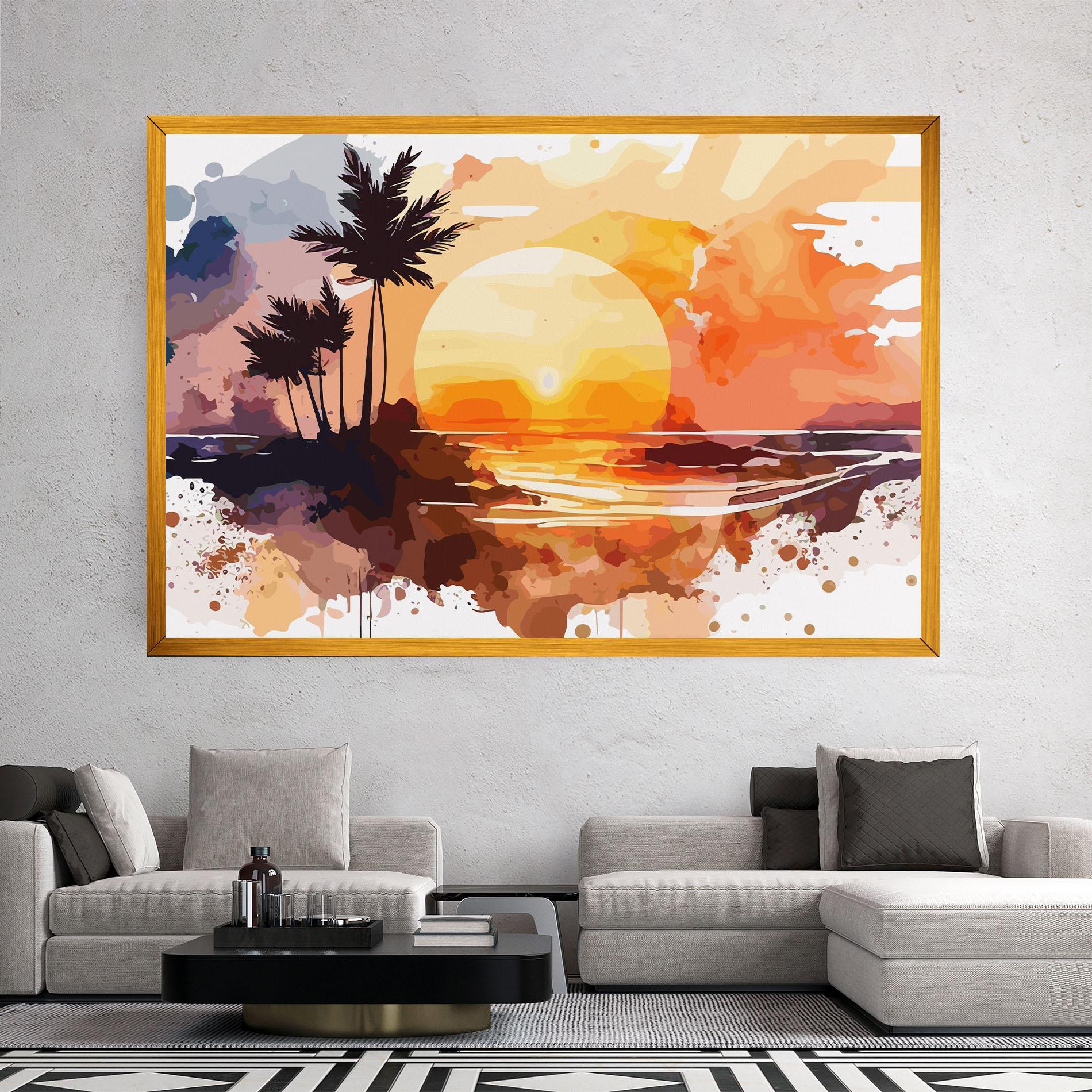 Leinwandbild Beautiful Sunrise mockup 2