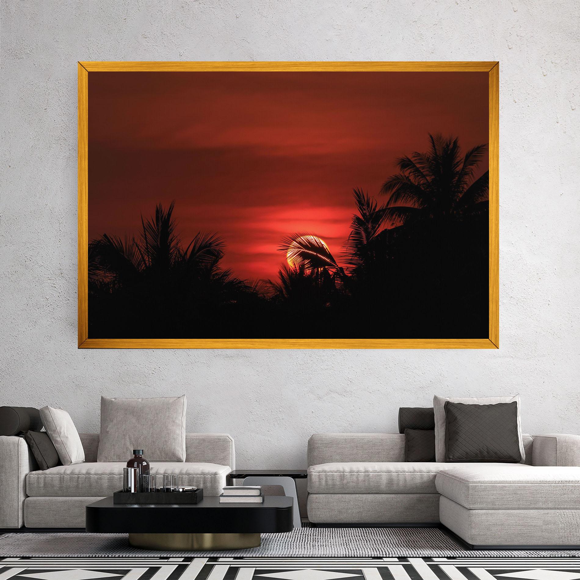 Leinwandbild Coconuts Tree Sunset mockup 2