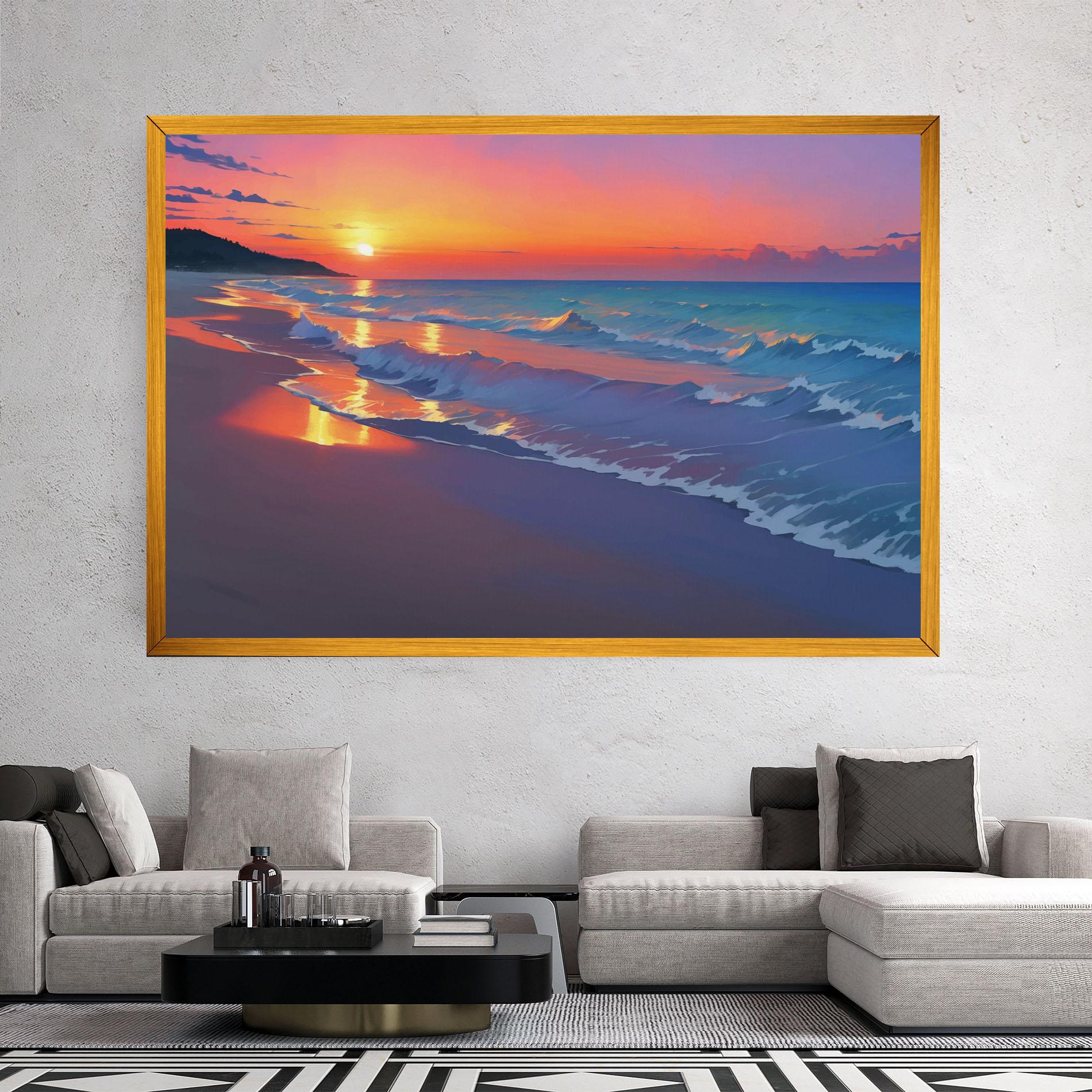 Leinwandbild Dreamy Beach Sunset mockup 2