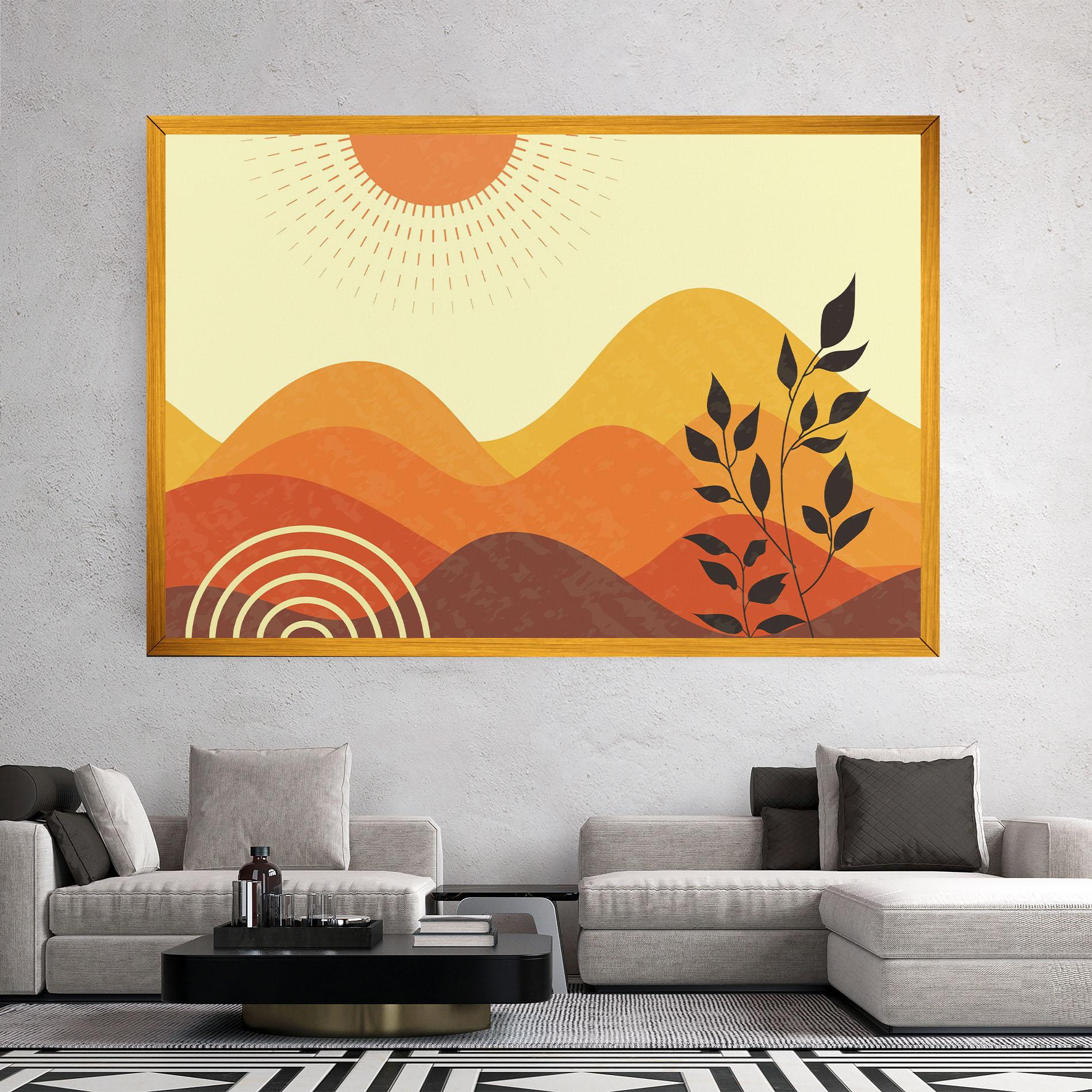 Leinwandbild Minimalist Sunset Art mockup 2