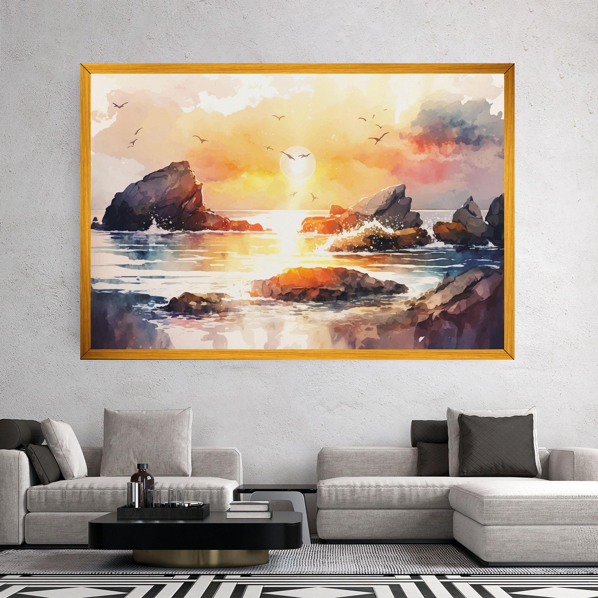 Leinwandbild Pretty Pastel Sunset mockup 2