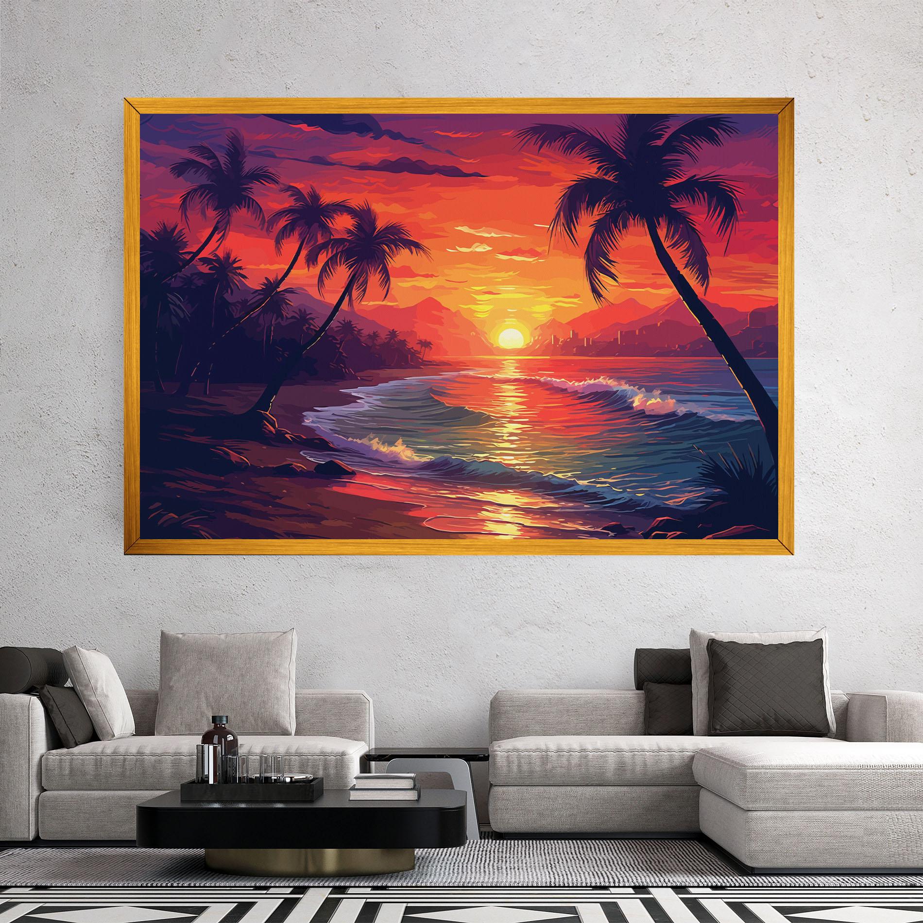 Leinwandbild Purple Orange Sunlight mockup 2