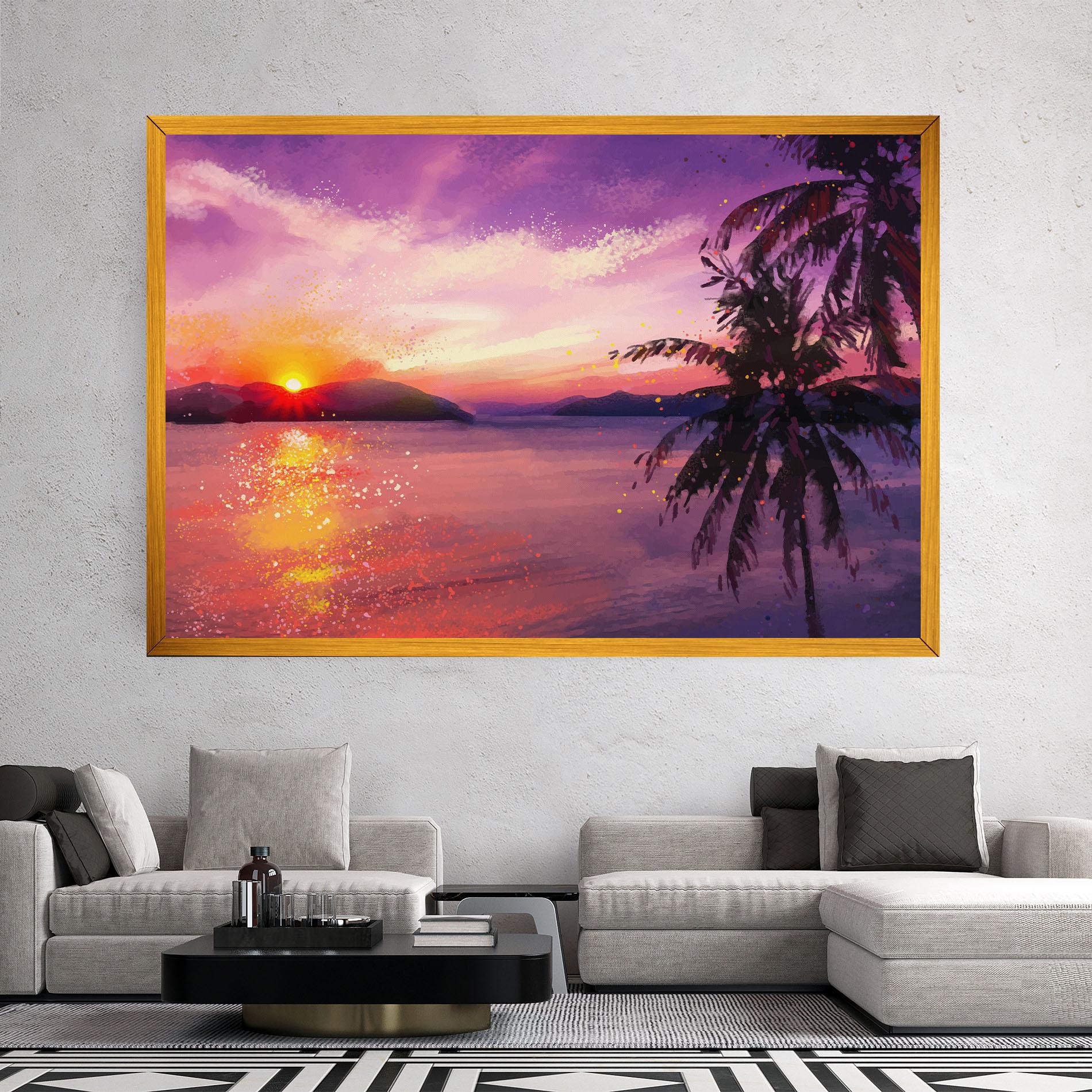 Leinwandbild Purple Sunrise Art mockup 2