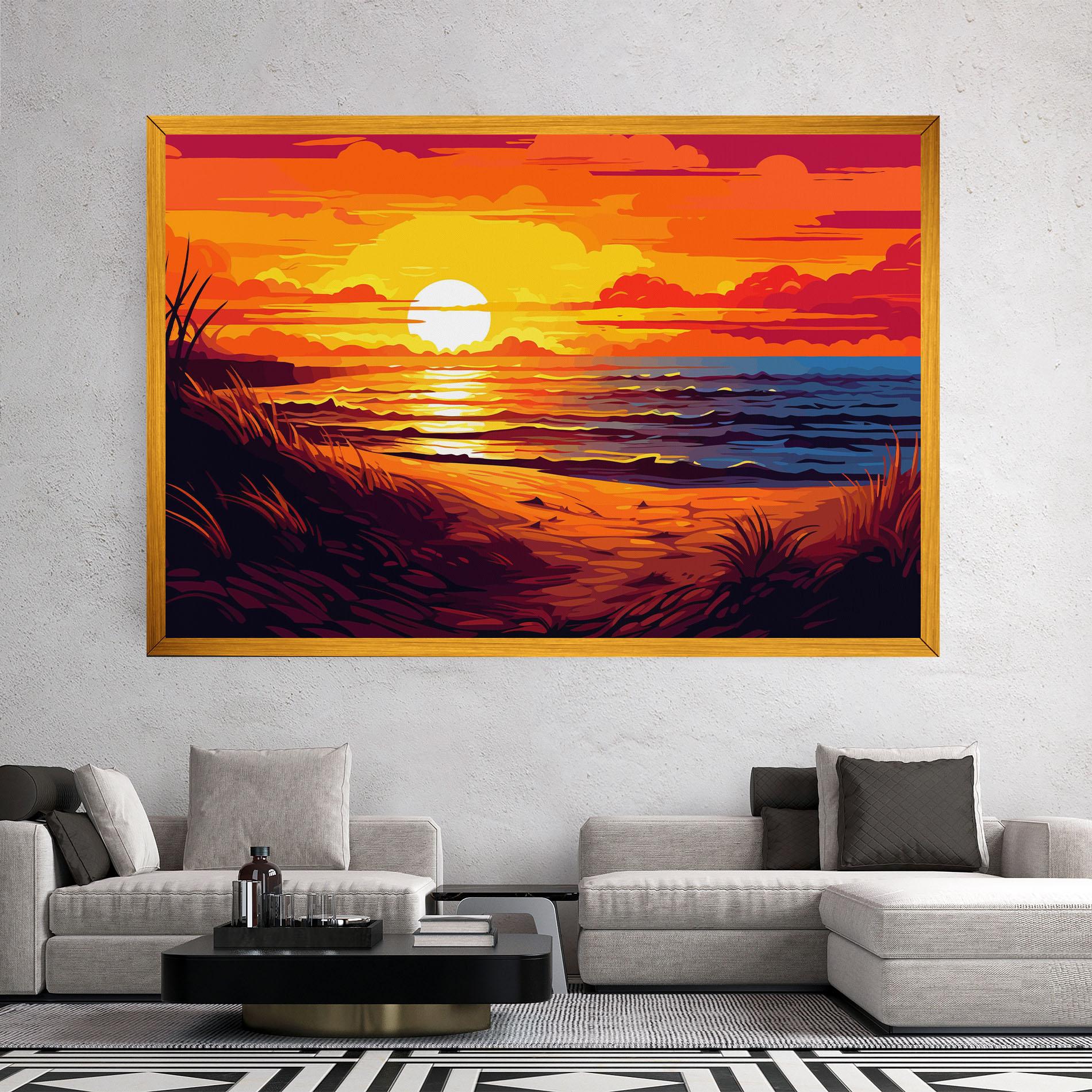 Leinwandbild Strong Orange Sunset mockup 2
