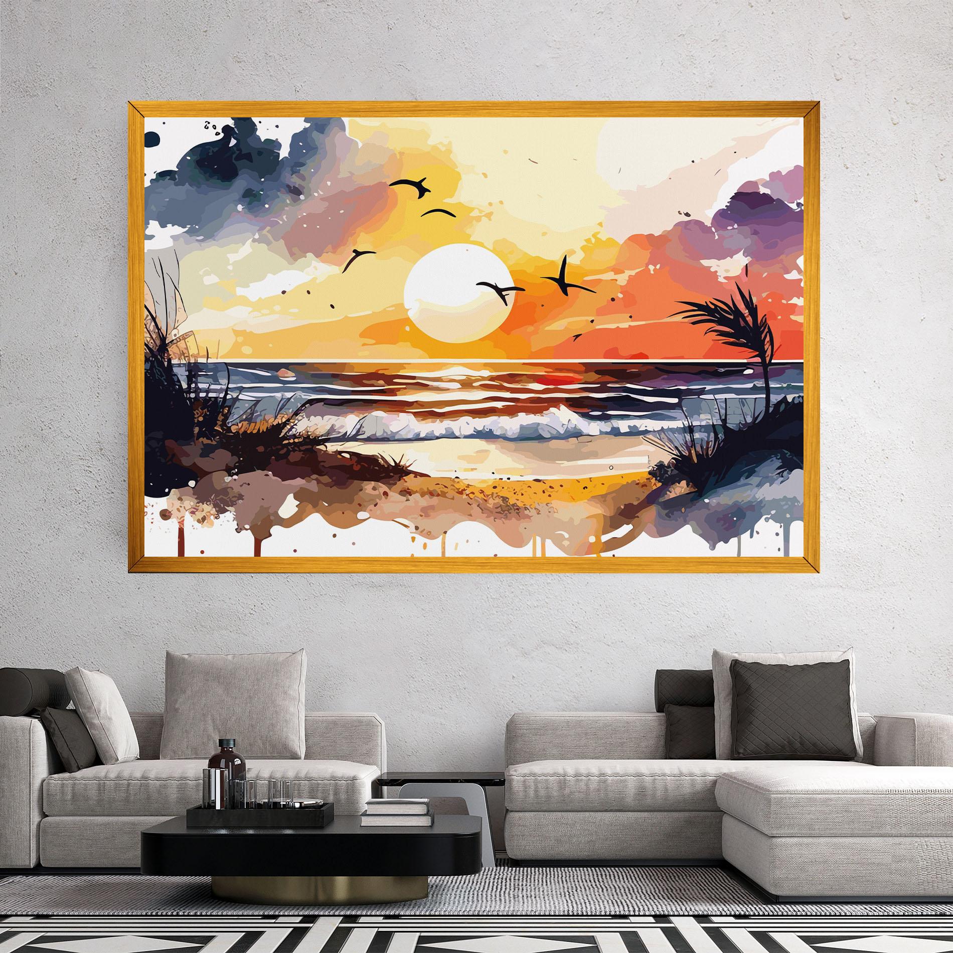 Leinwandbild Sunset Art View mockup 2
