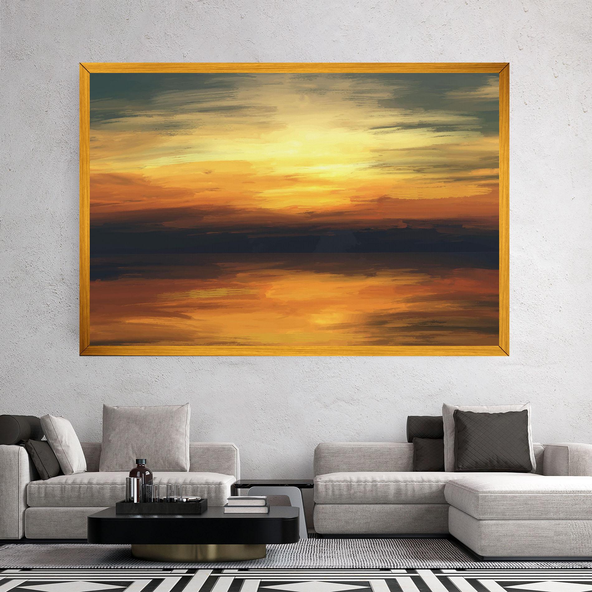 Leinwandbild Sunset Oil Paint mockup 2