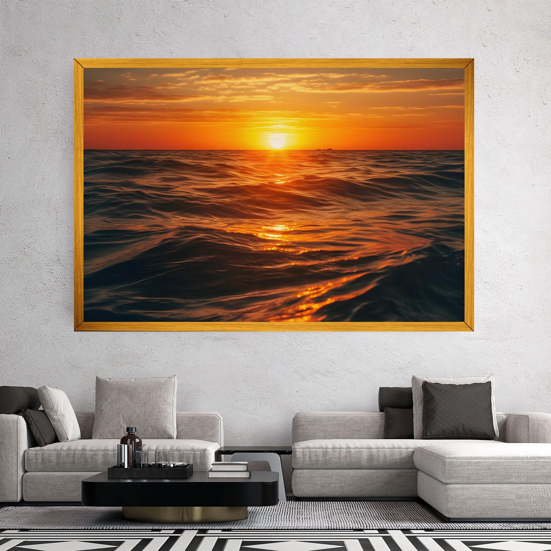 Leinwandbild Waves During Sunset mockup 2