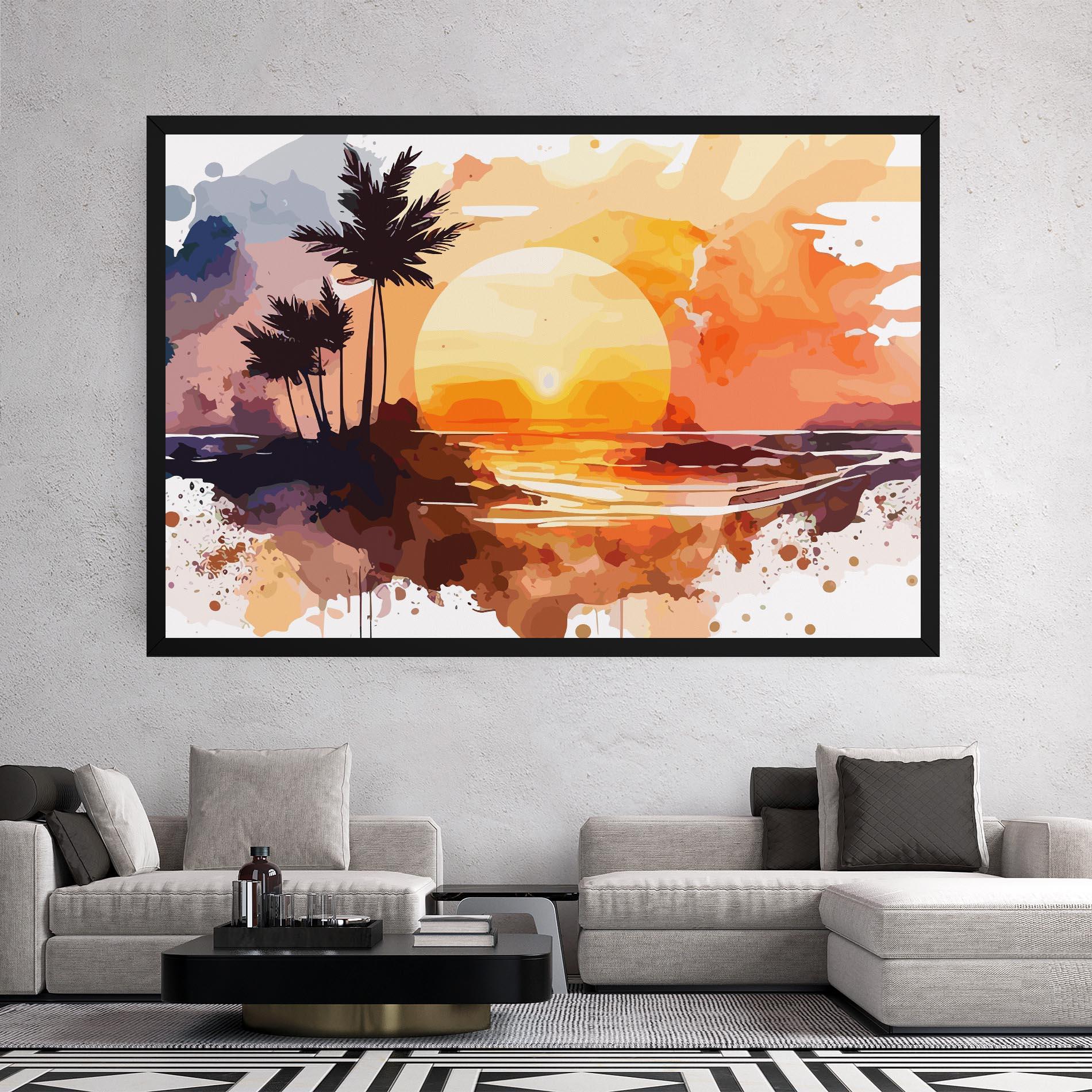 Leinwandbild Beautiful Sunrise mockup 2