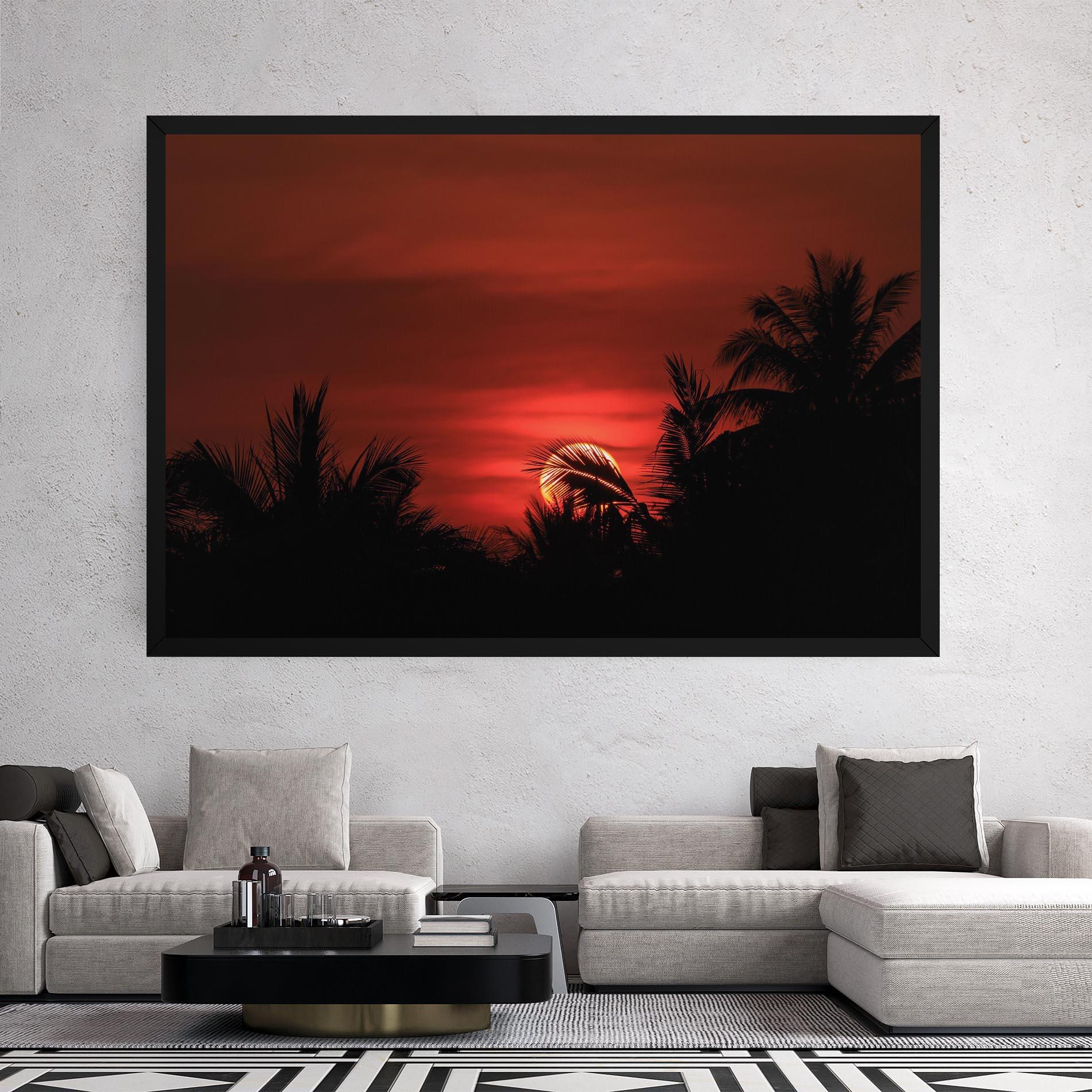 Leinwandbild Coconuts Tree Sunset mockup 2