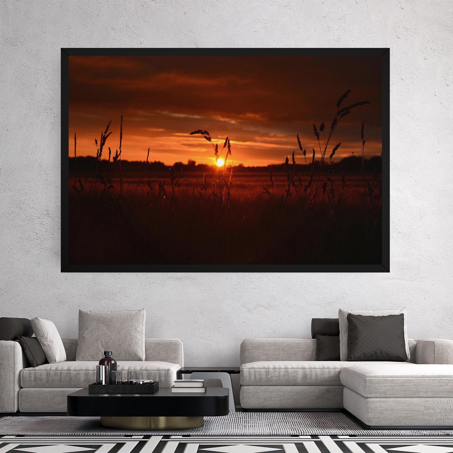 Leinwandbild Field Shilouette mockup 2