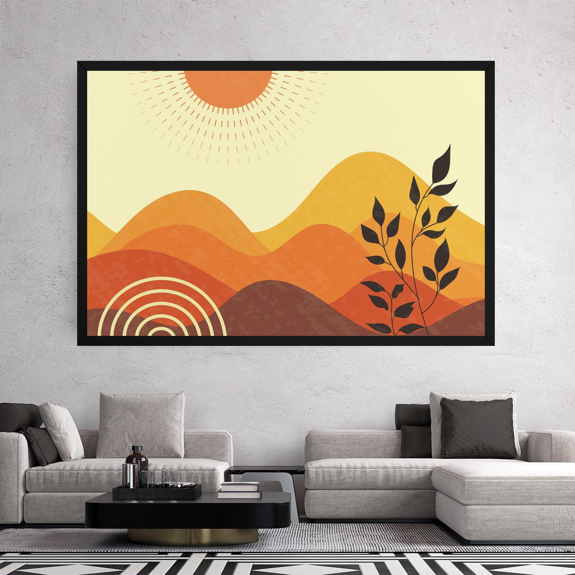 Leinwandbild Minimalist Sunset Art mockup 2