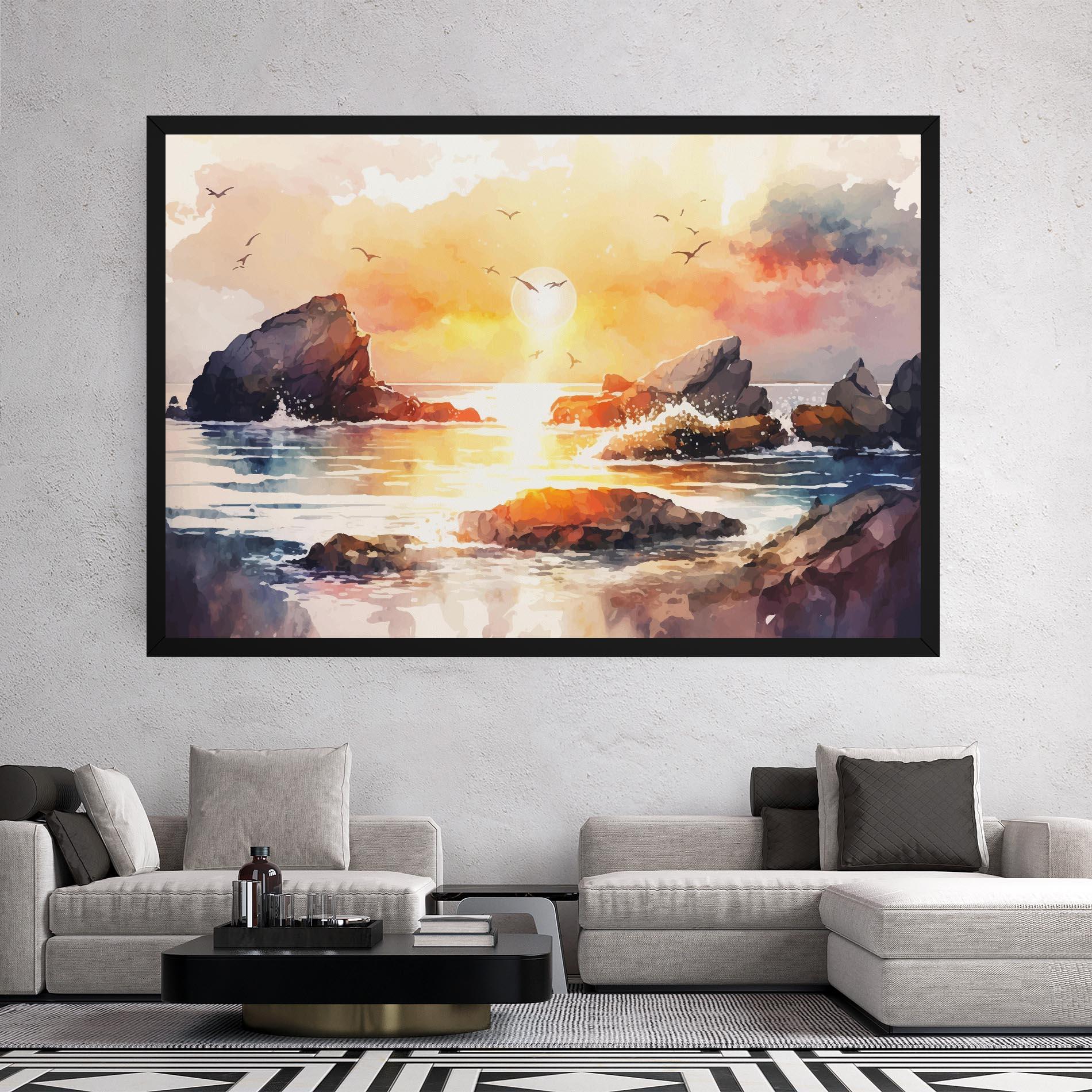 Leinwandbild Pretty Pastel Sunset mockup 2