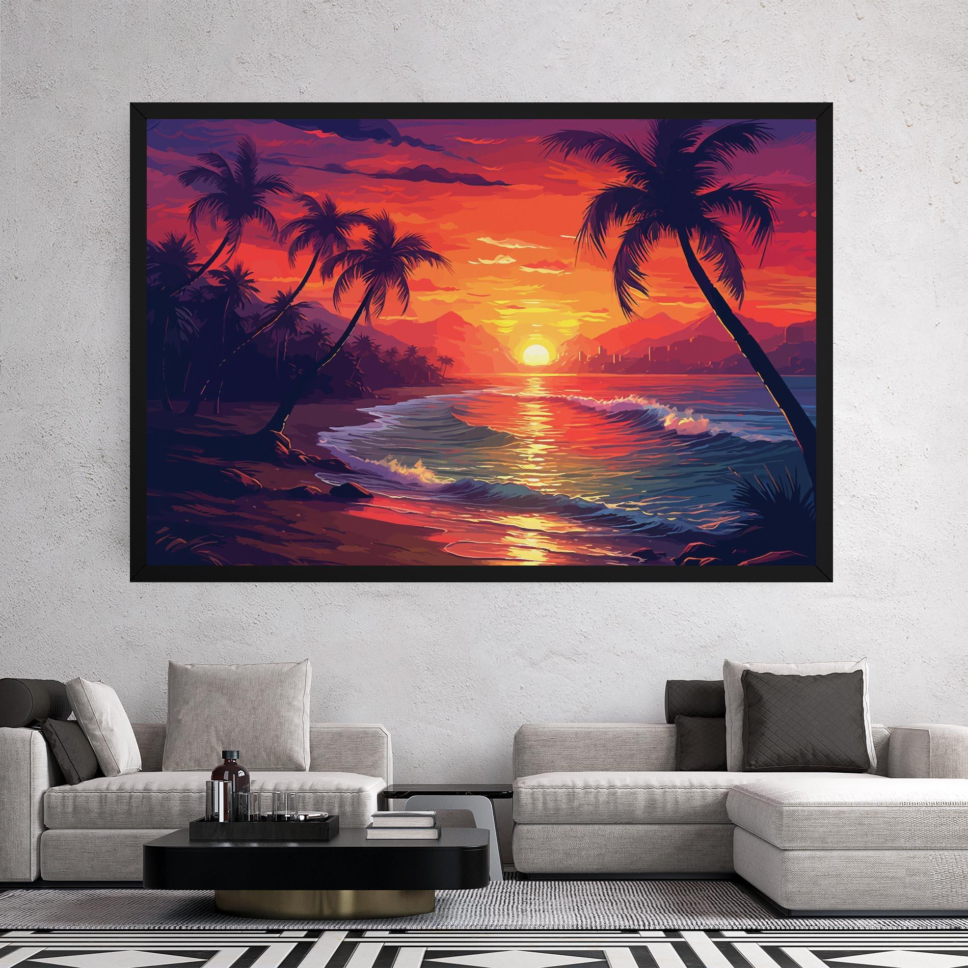 Leinwandbild Purple Orange Sunlight mockup 2