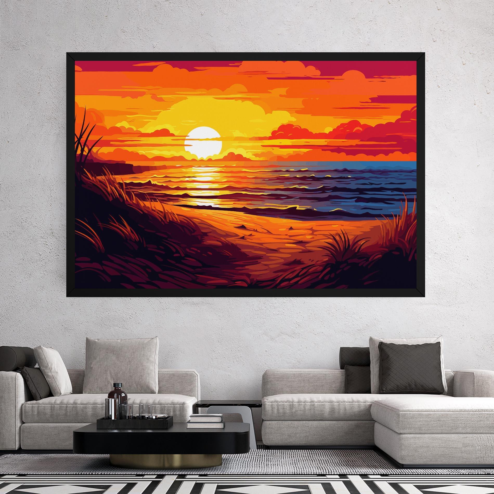 Leinwandbild Strong Orange Sunset mockup 2