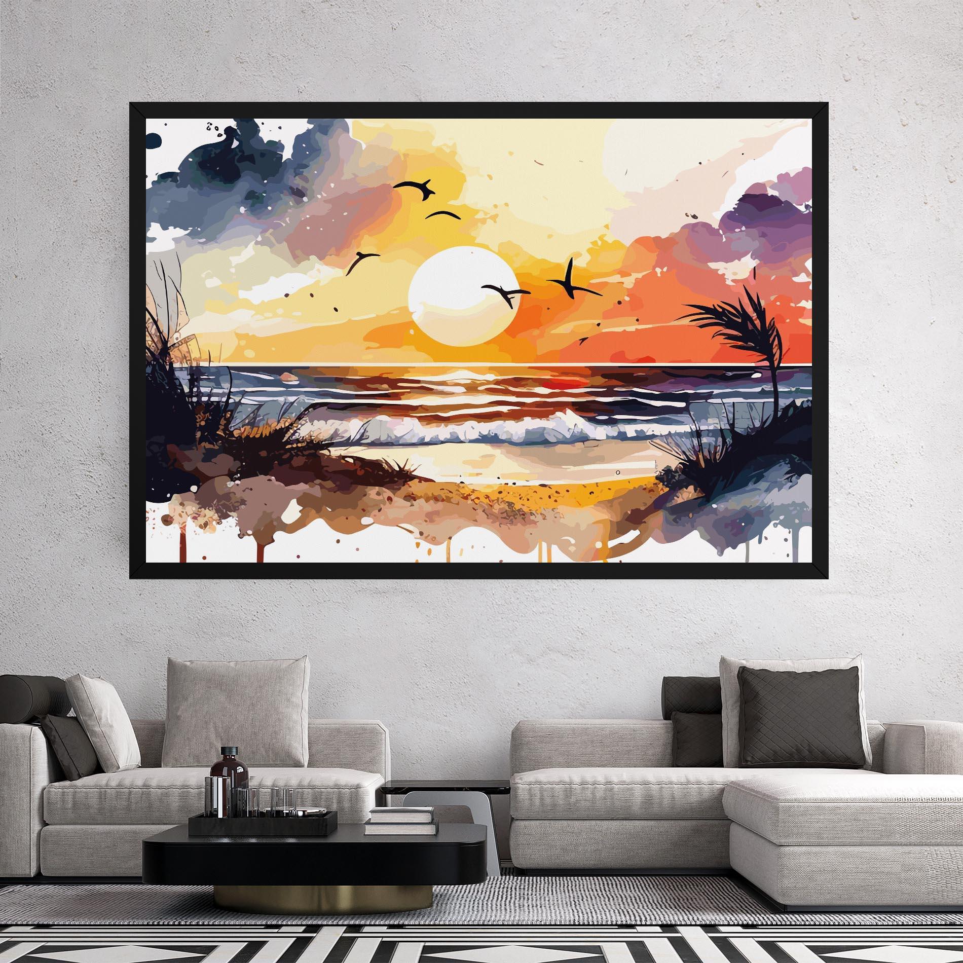 Leinwandbild Sunset Art View mockup 2