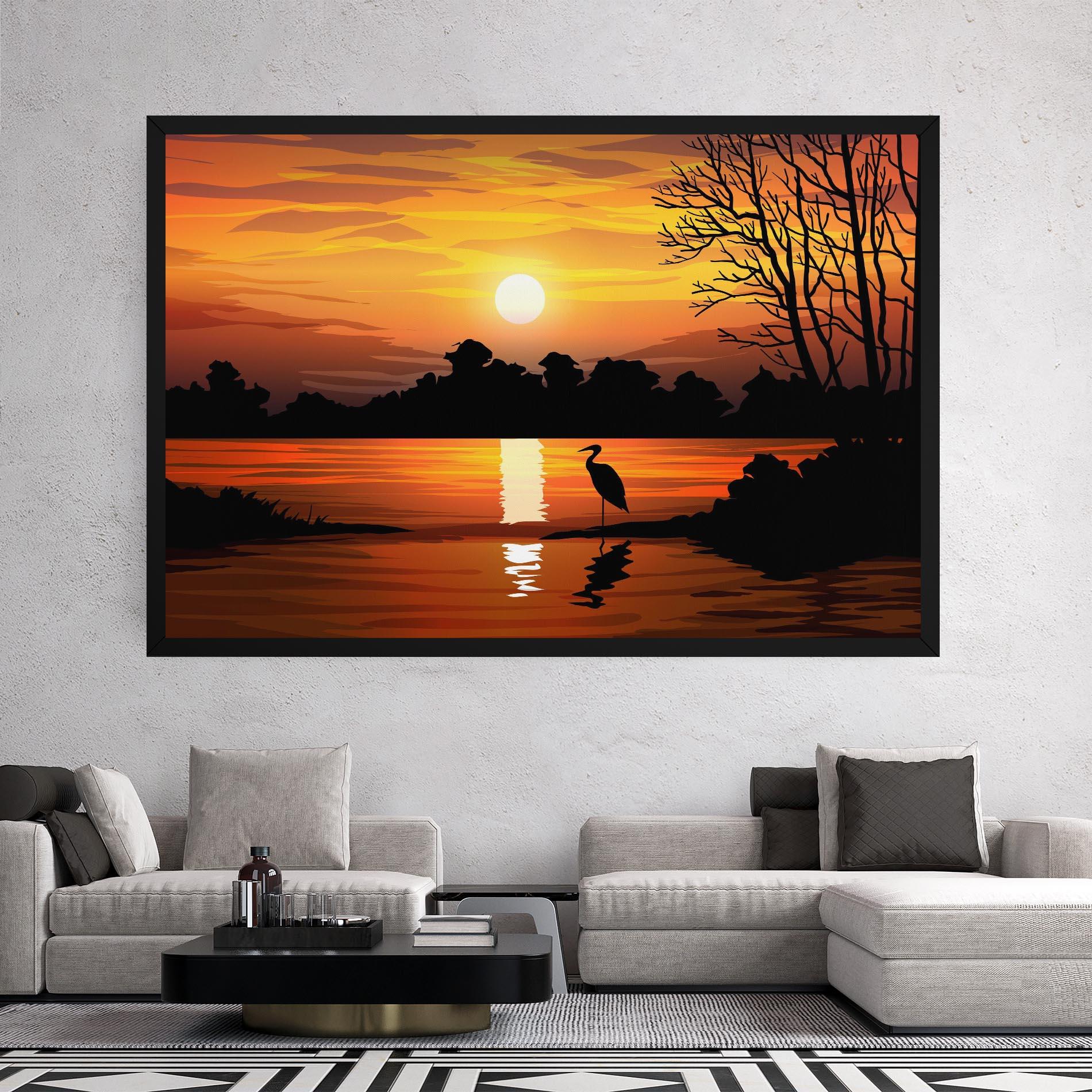 Leinwandbild Sunset Land mockup 2