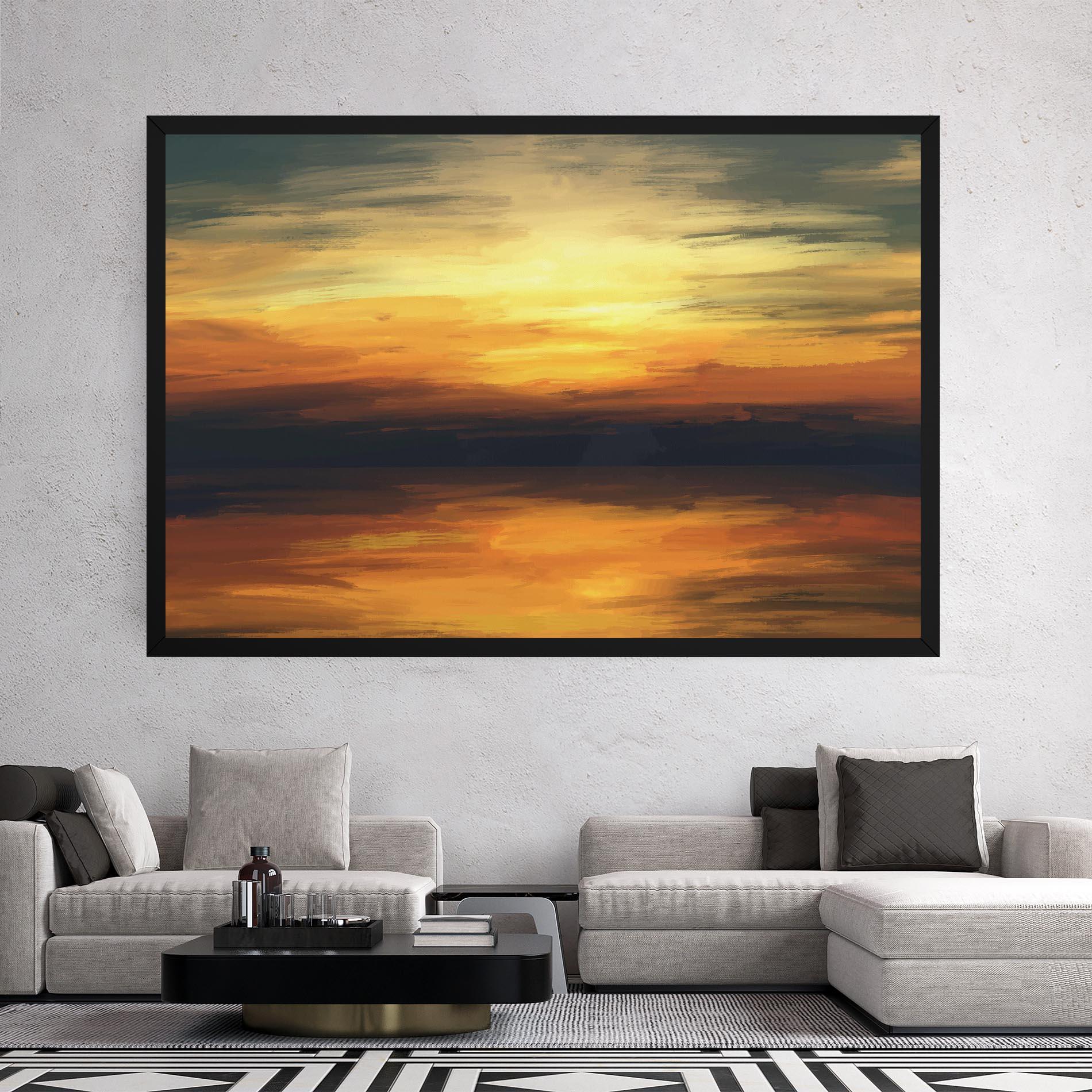 Leinwandbild Sunset Oil Paint mockup 2