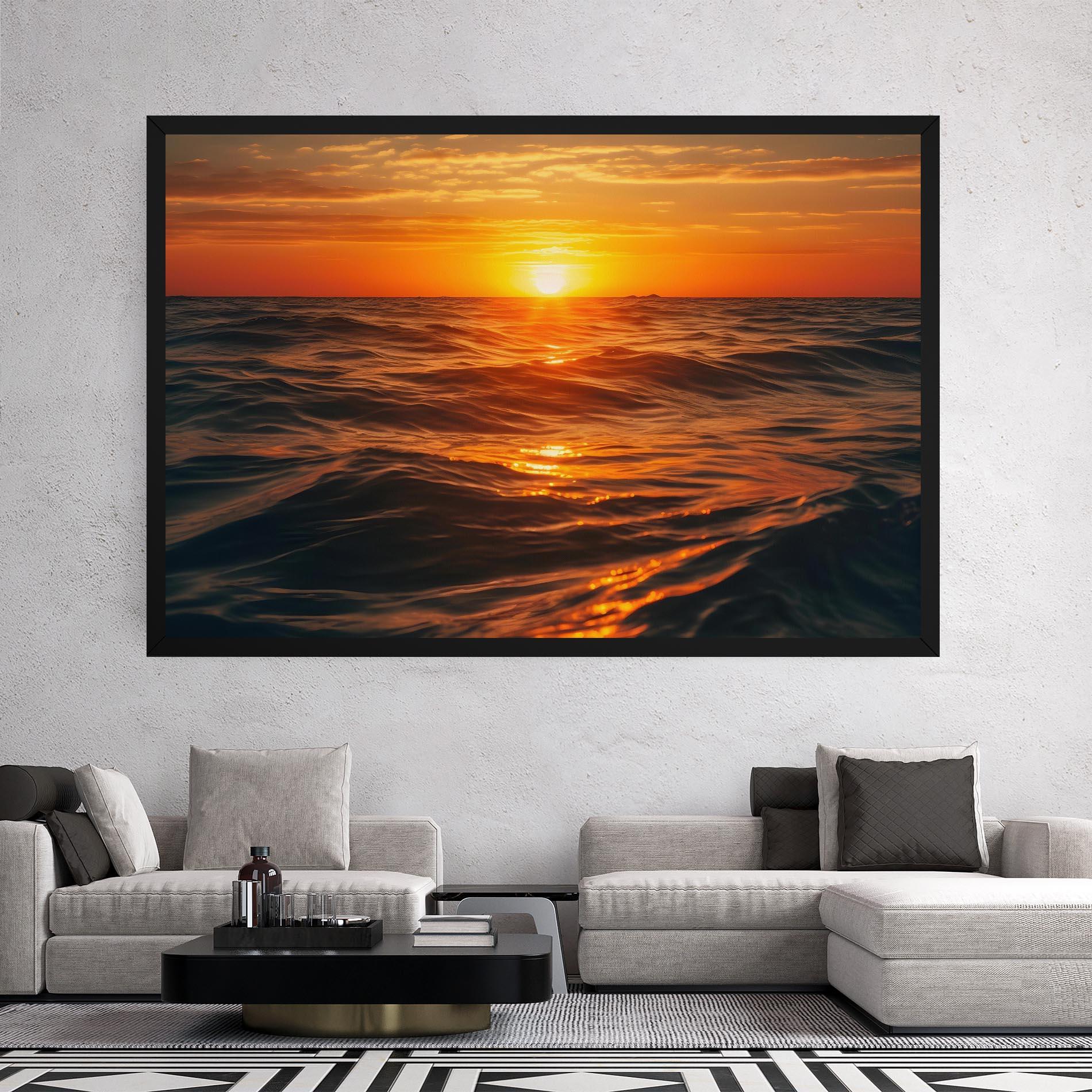 Leinwandbild Waves During Sunset mockup 2