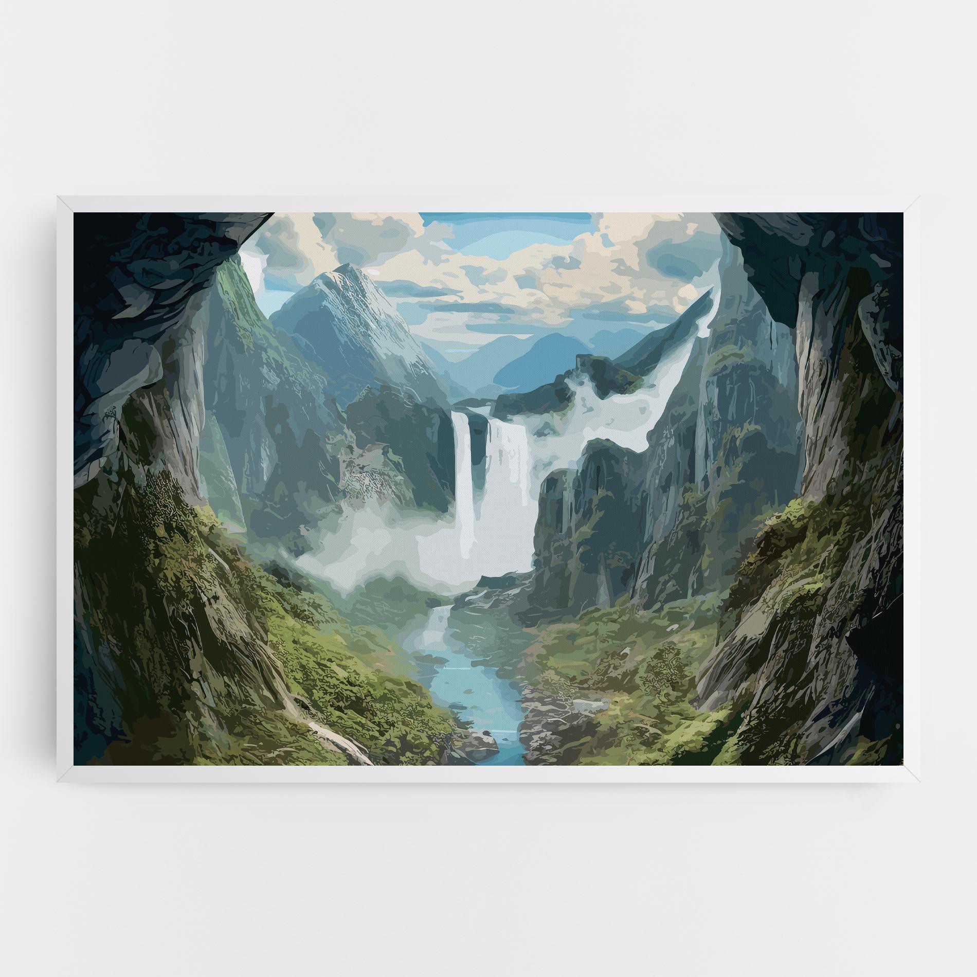 Leinwandbild Amazing Waterfall mockup 0