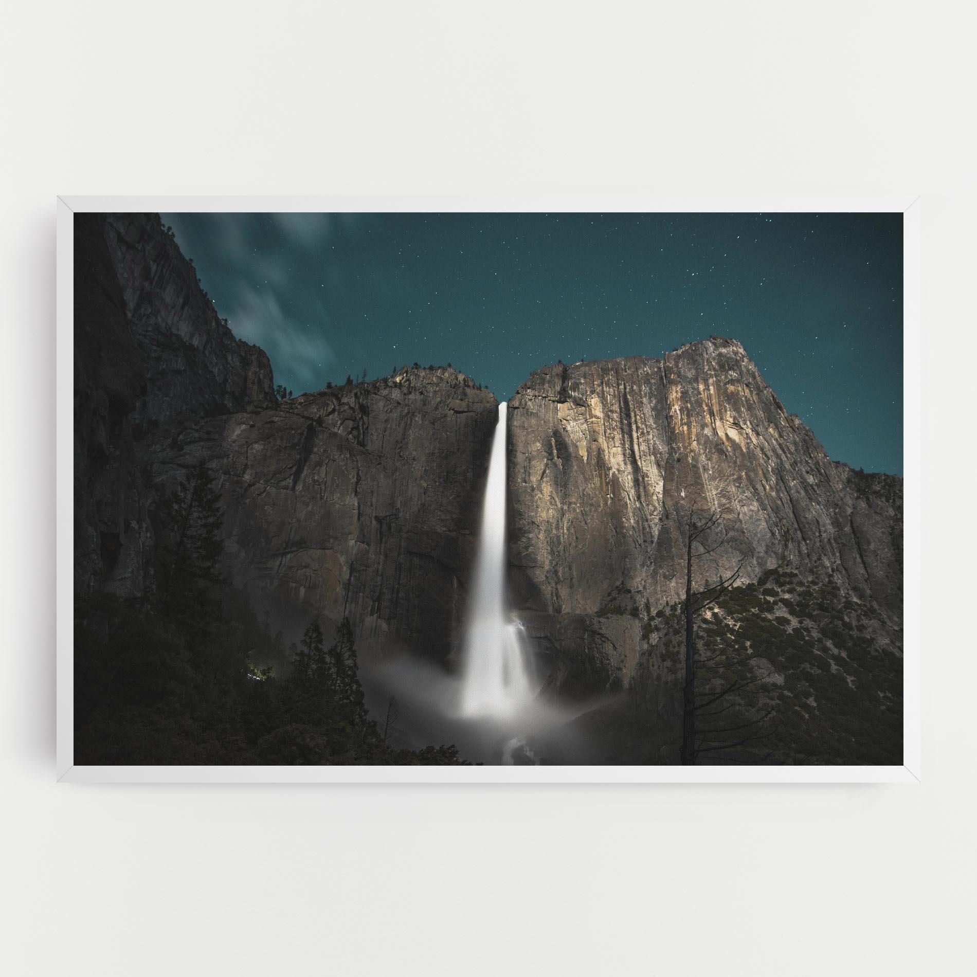 Leinwandbild Dark Blue Sky Waterfall mockup 0