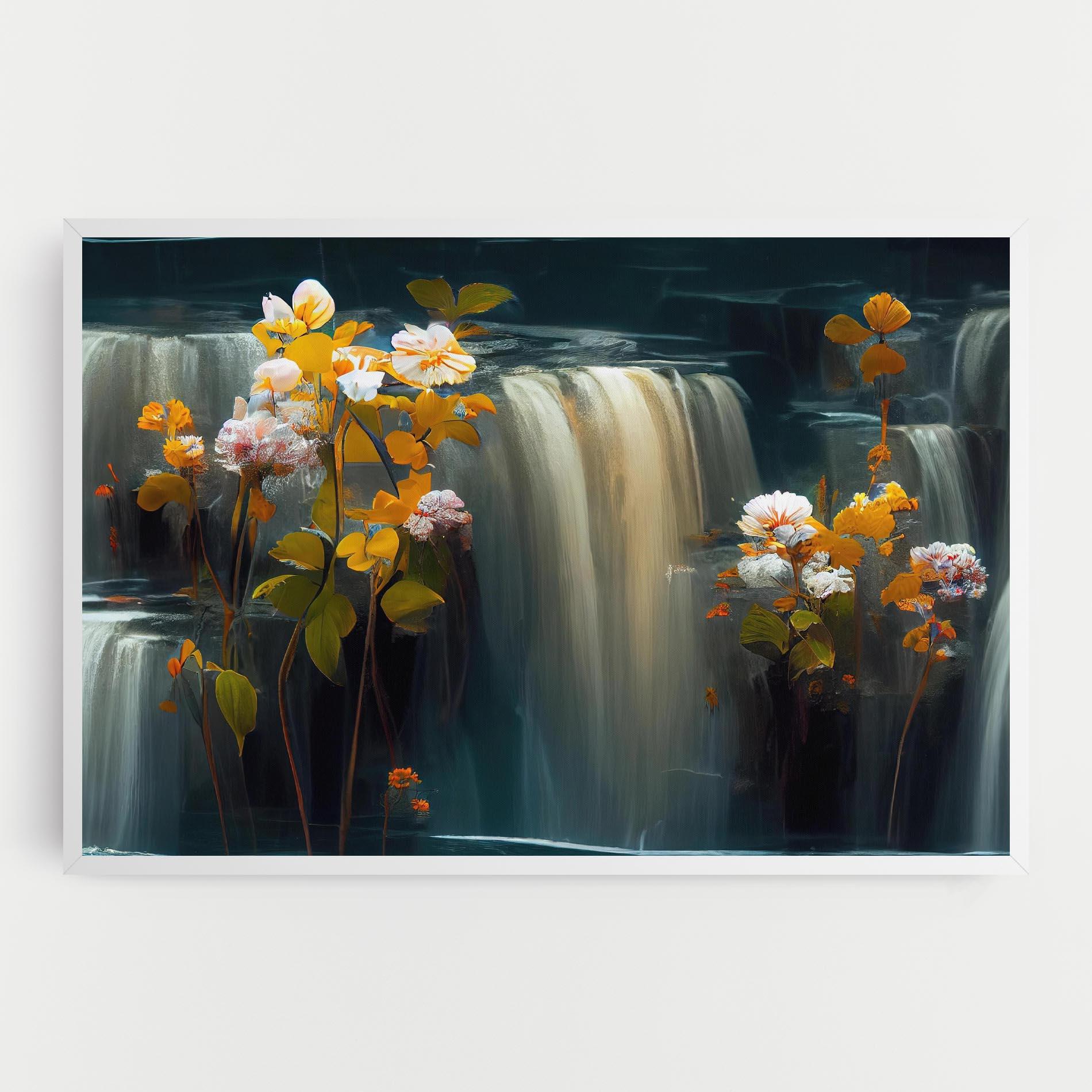 Leinwandbild Flowers Waterfall mockup 0