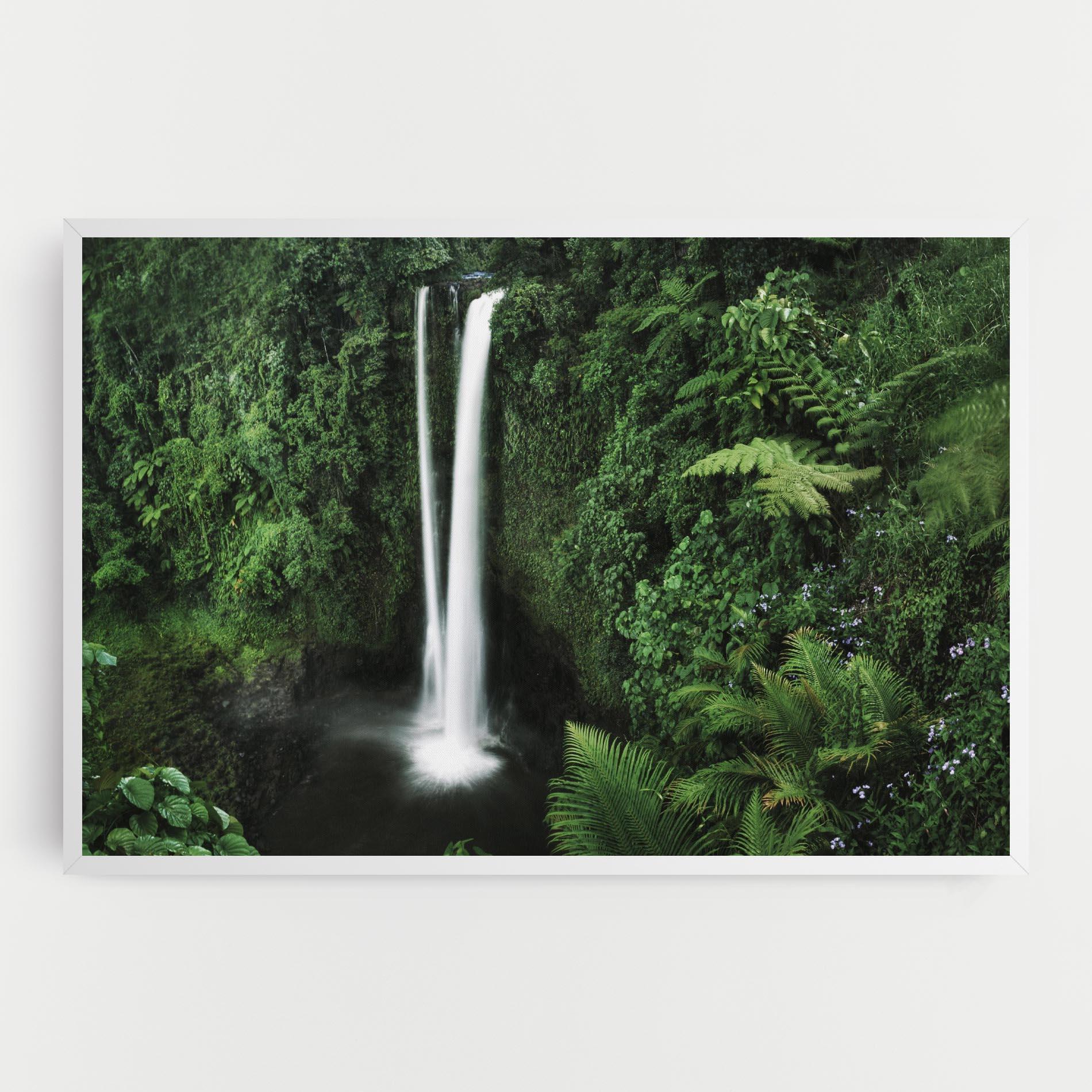 Leinwandbild Green Nature Waterfall mockup 0
