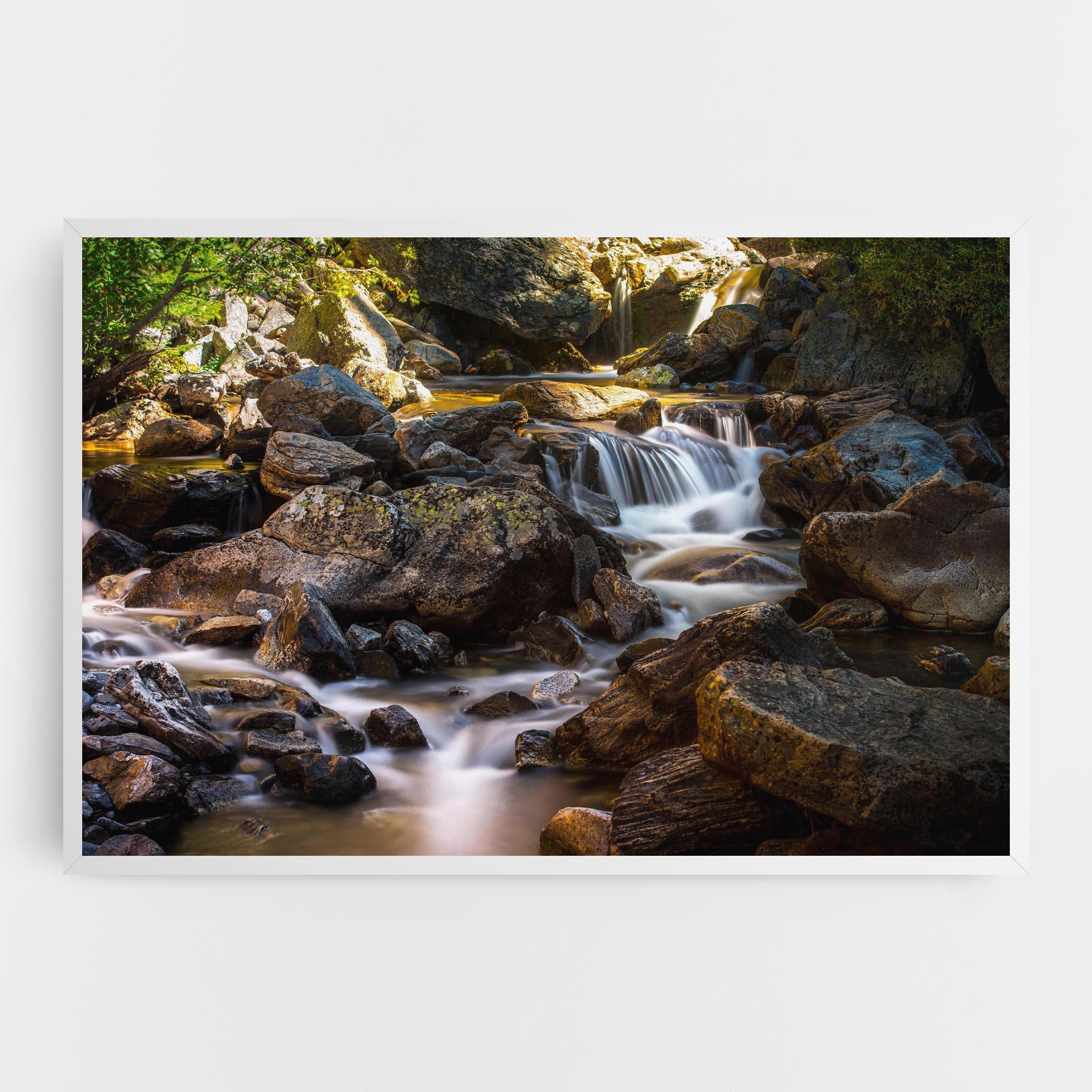 Leinwandbild Nature Rocks Waterfall mockup 0