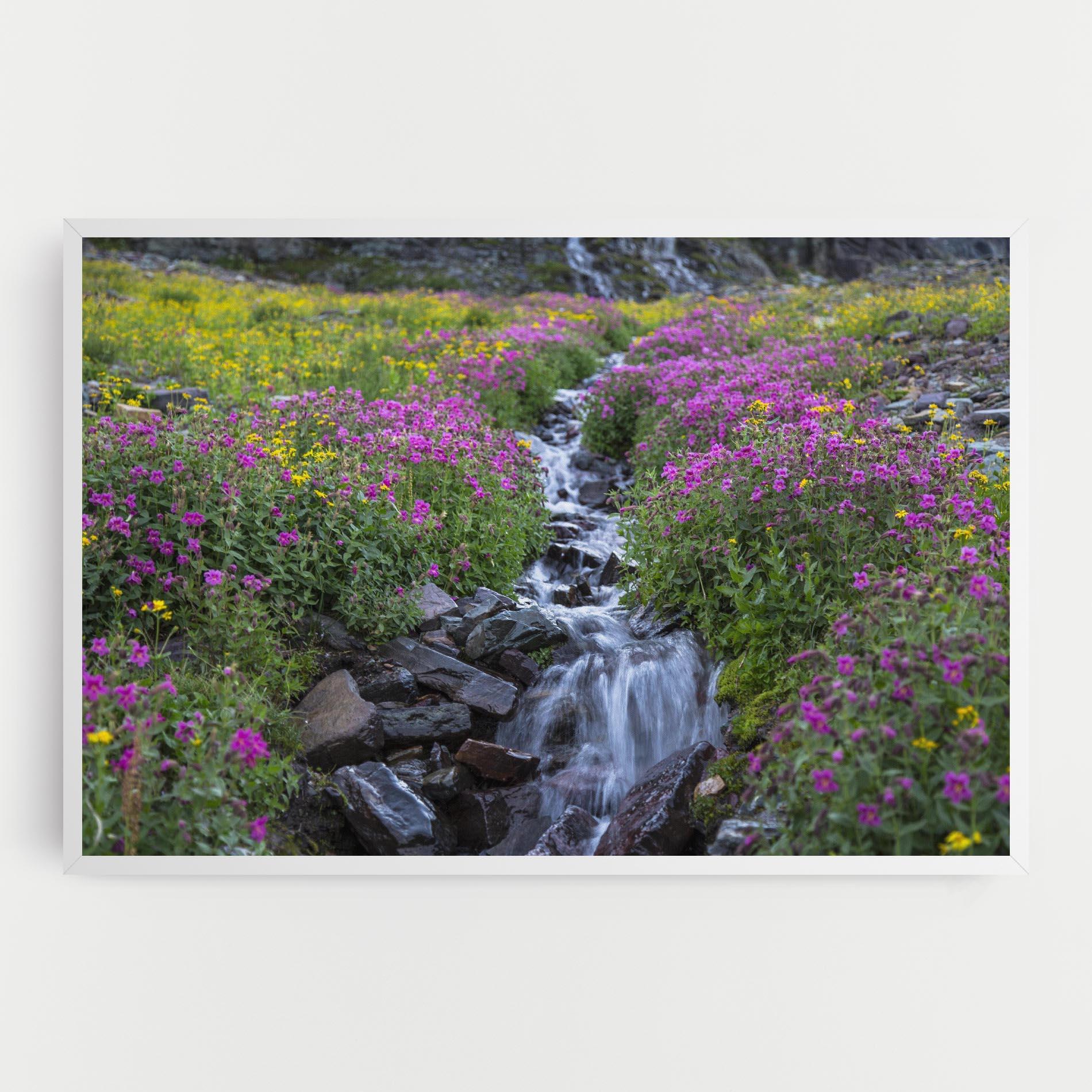 Leinwandbild Purple Field Waterfall mockup 0