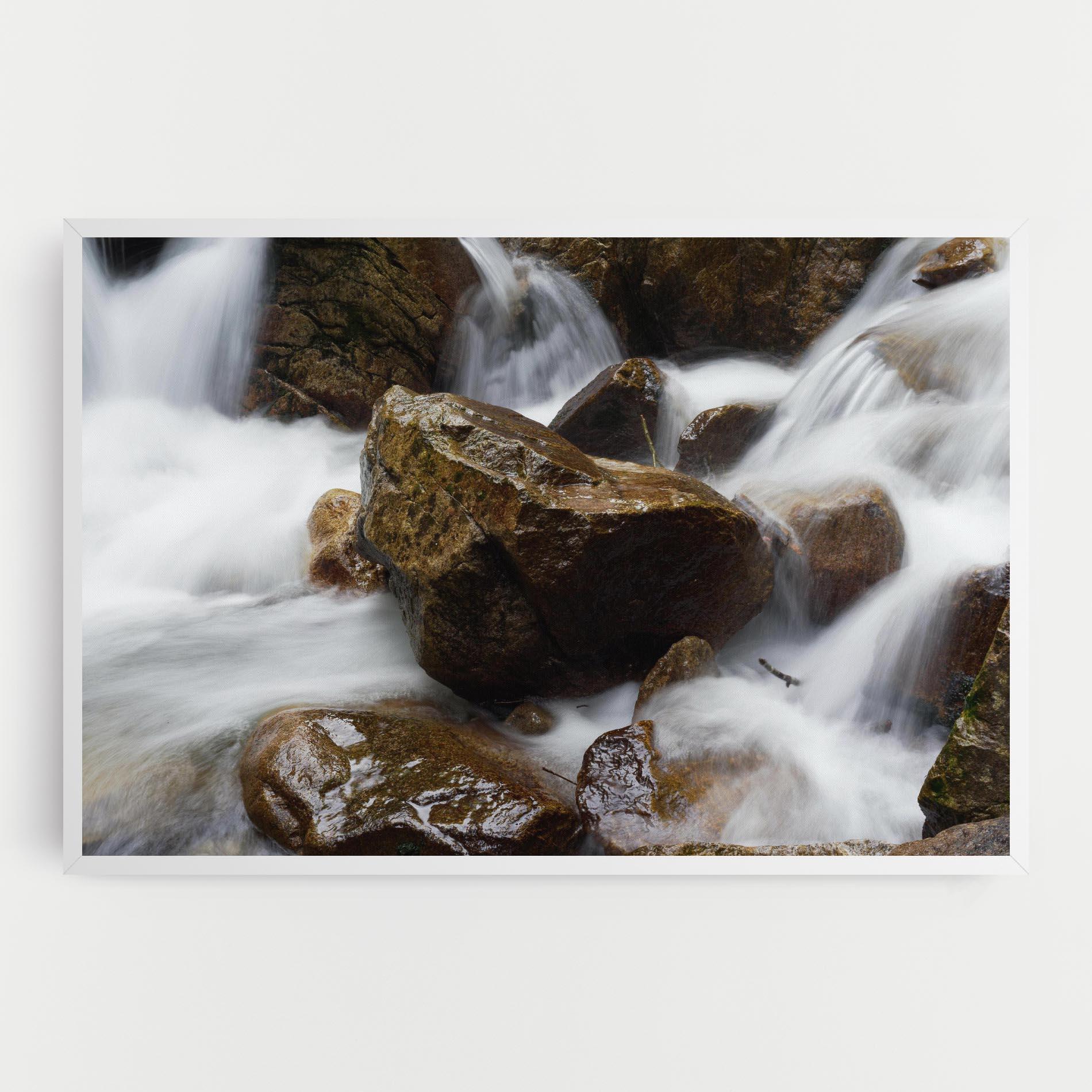Leinwandbild Shiny Rocks Waterfall mockup 0
