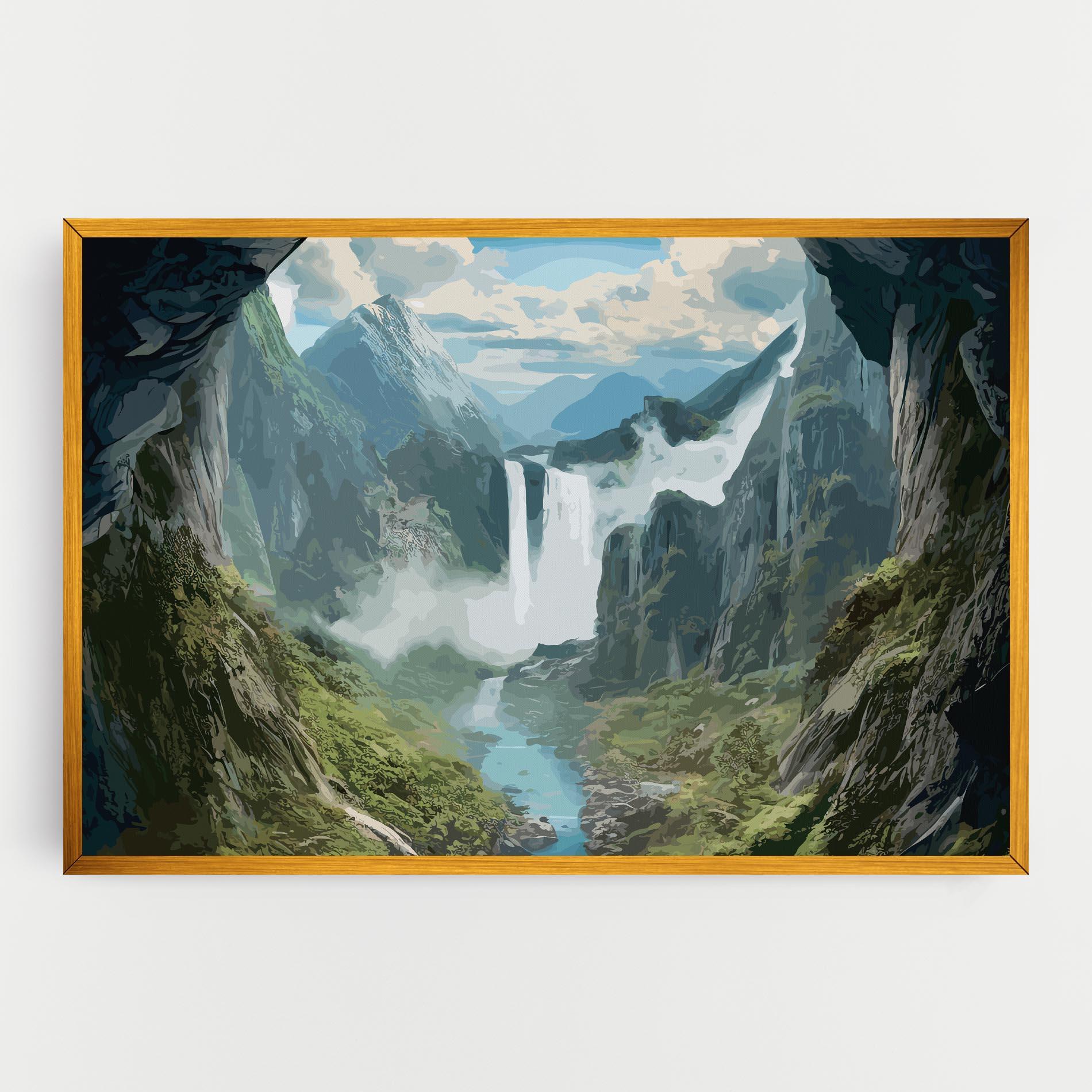 Leinwandbild Amazing Waterfall mockup 0