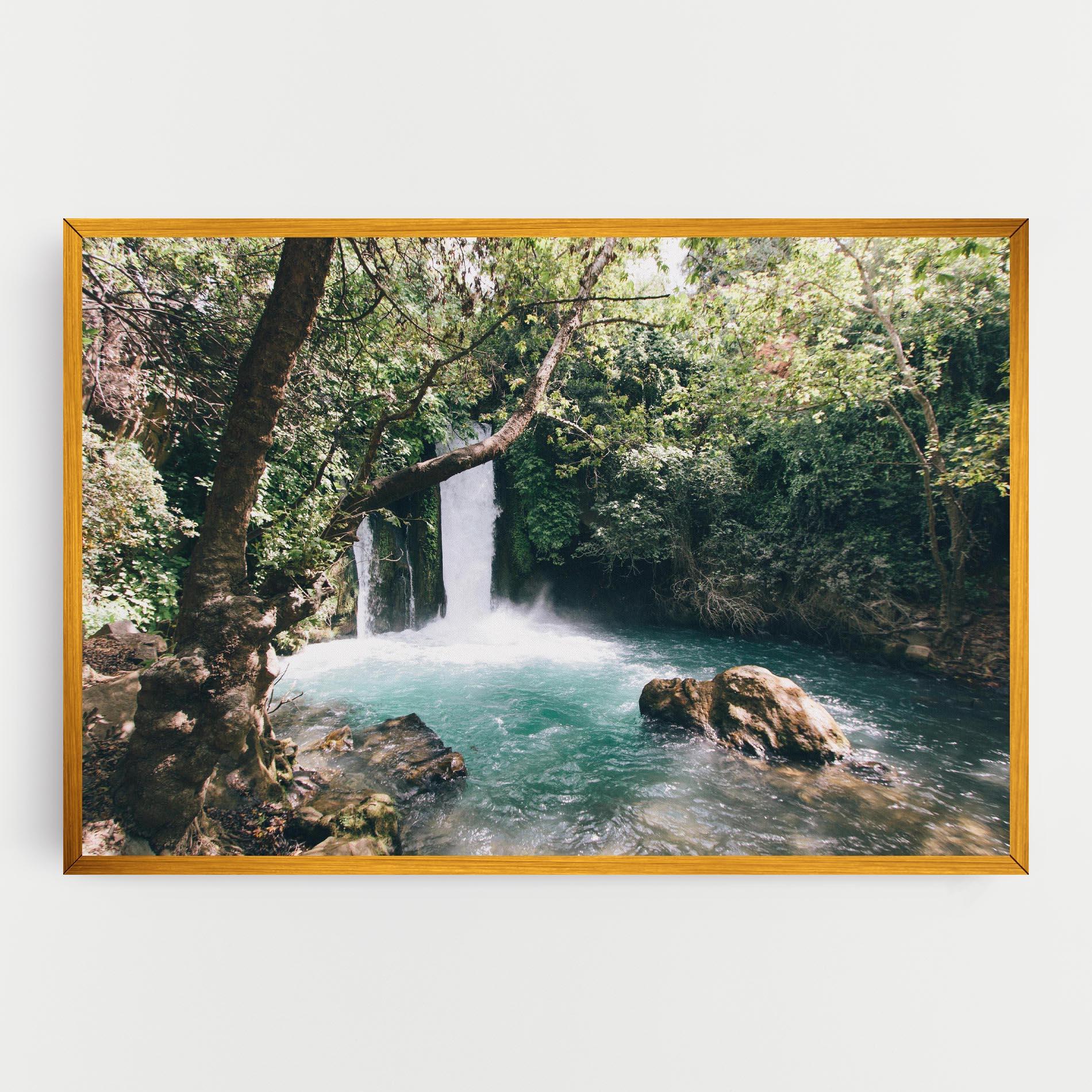 Leinwandbild Beautiful Blue Waterfall mockup 0