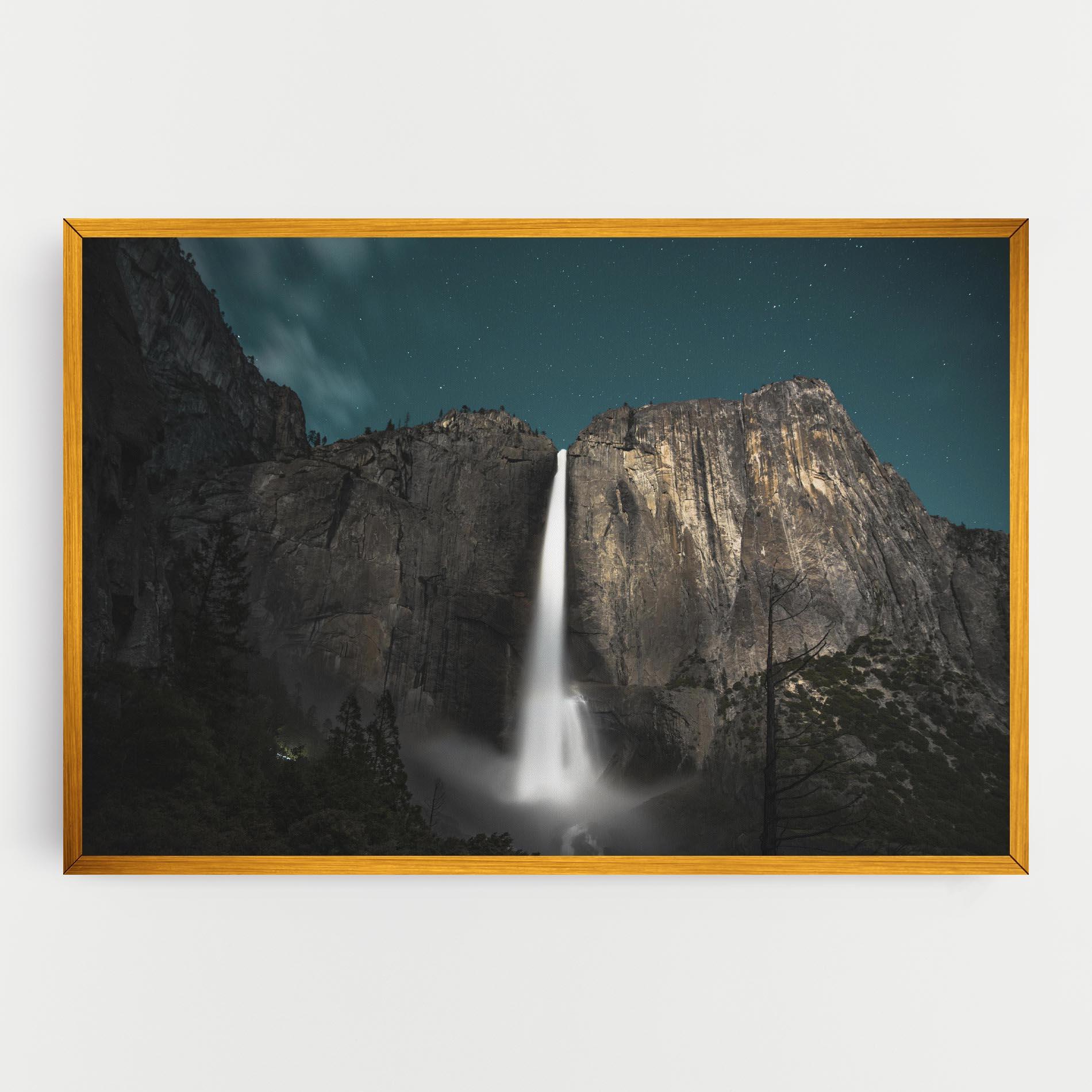 Leinwandbild Dark Blue Sky Waterfall mockup 0
