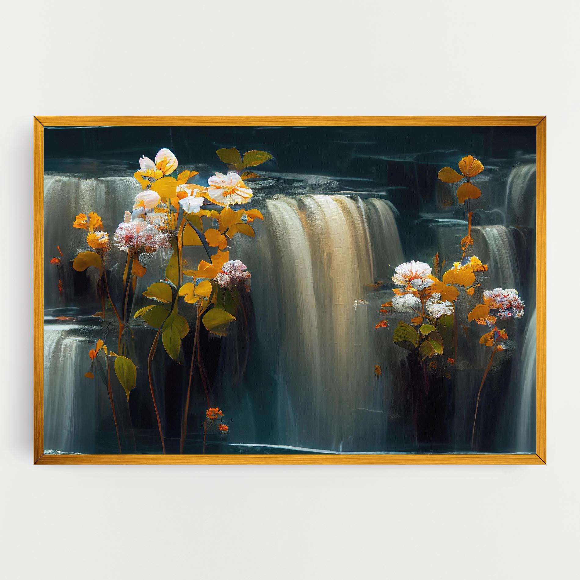 Leinwandbild Flowers Waterfall mockup 0